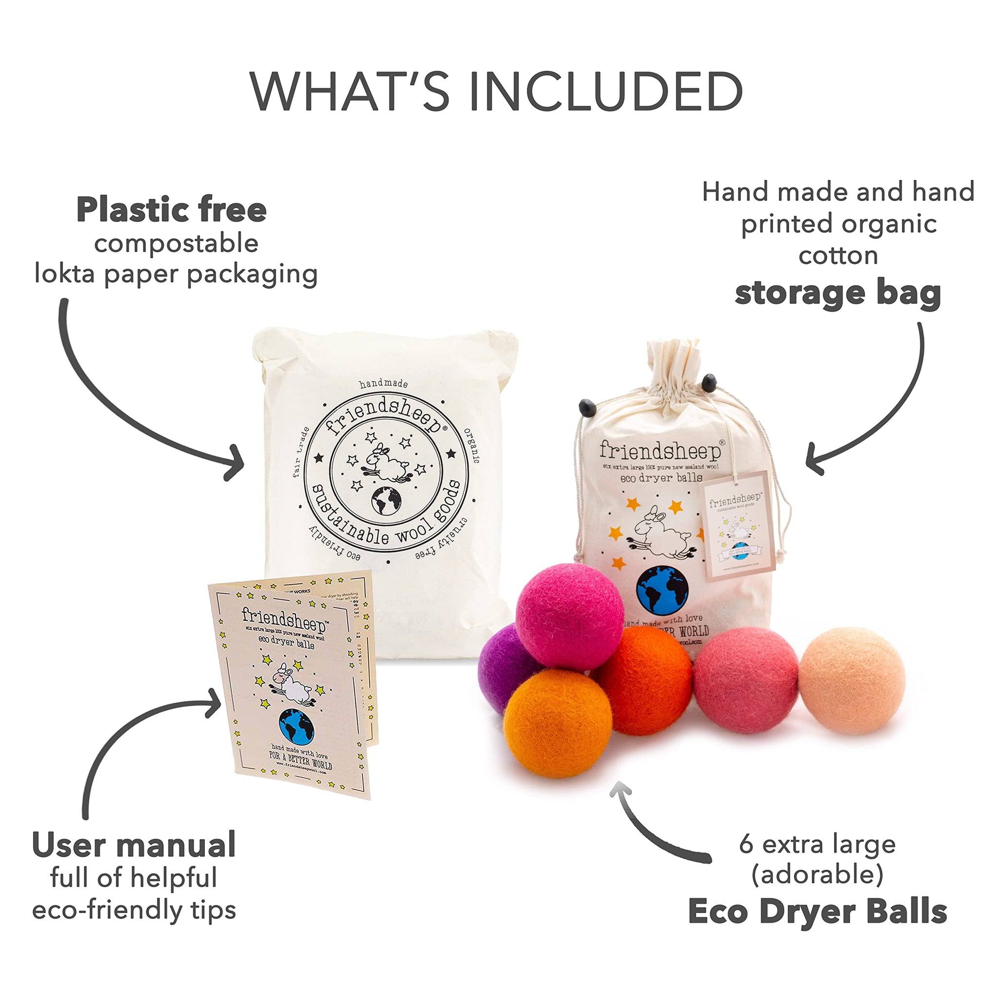 Wool Dryer Balls (6 Count)