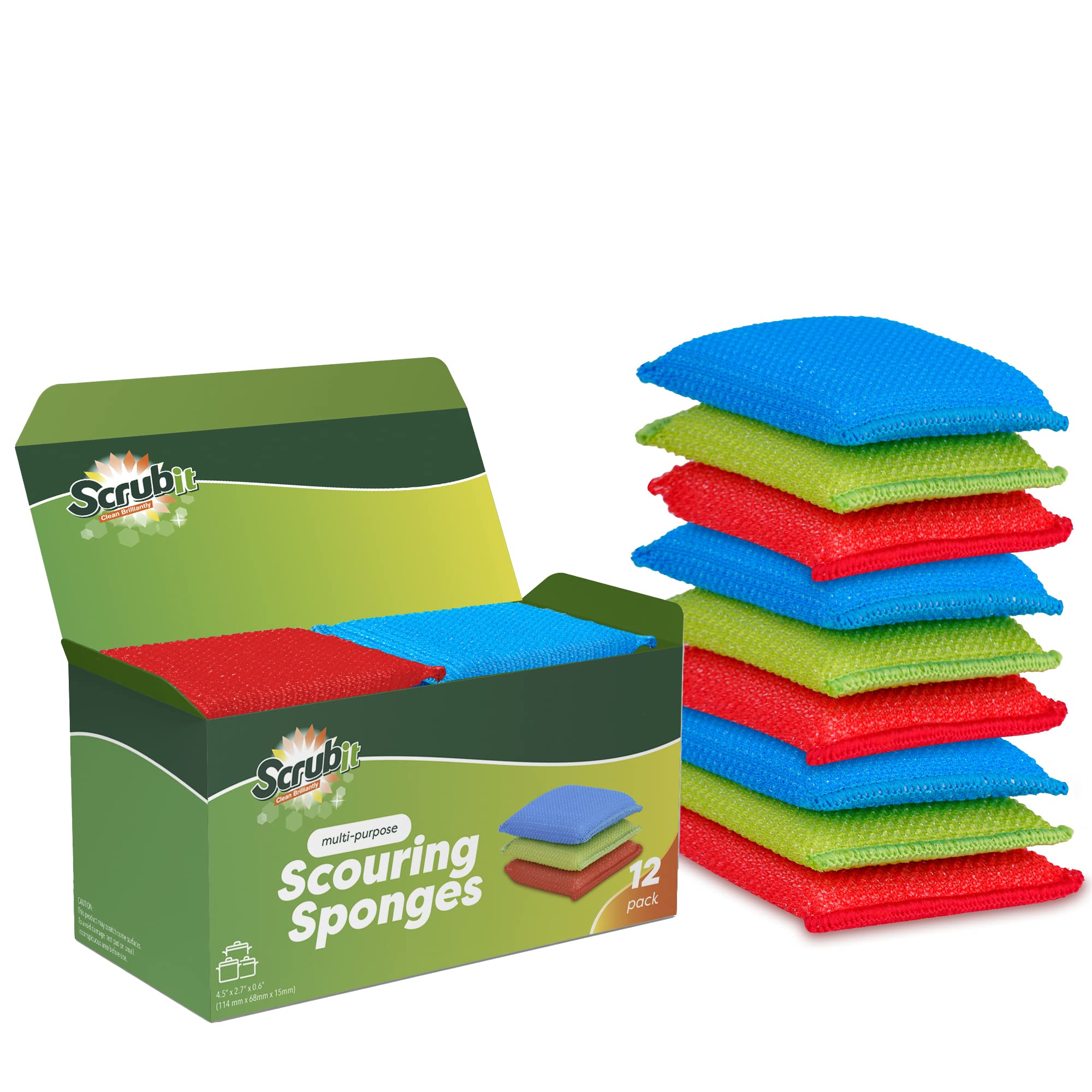 Multi Purpose Dish Scrub Sponge (12 Count)