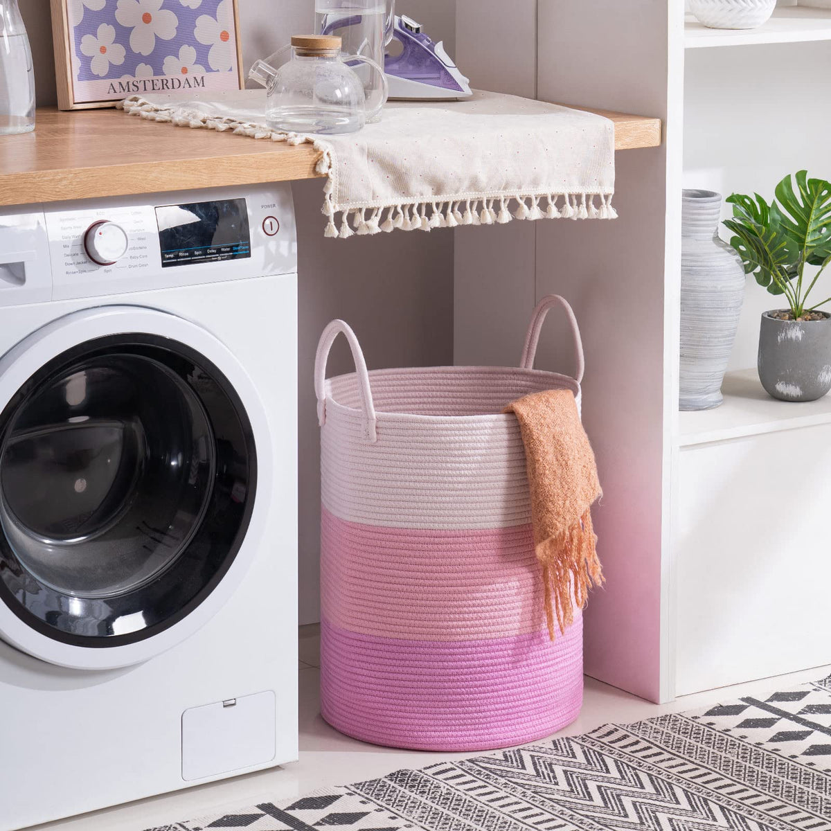Woven Rope Laundry Hamper Basket