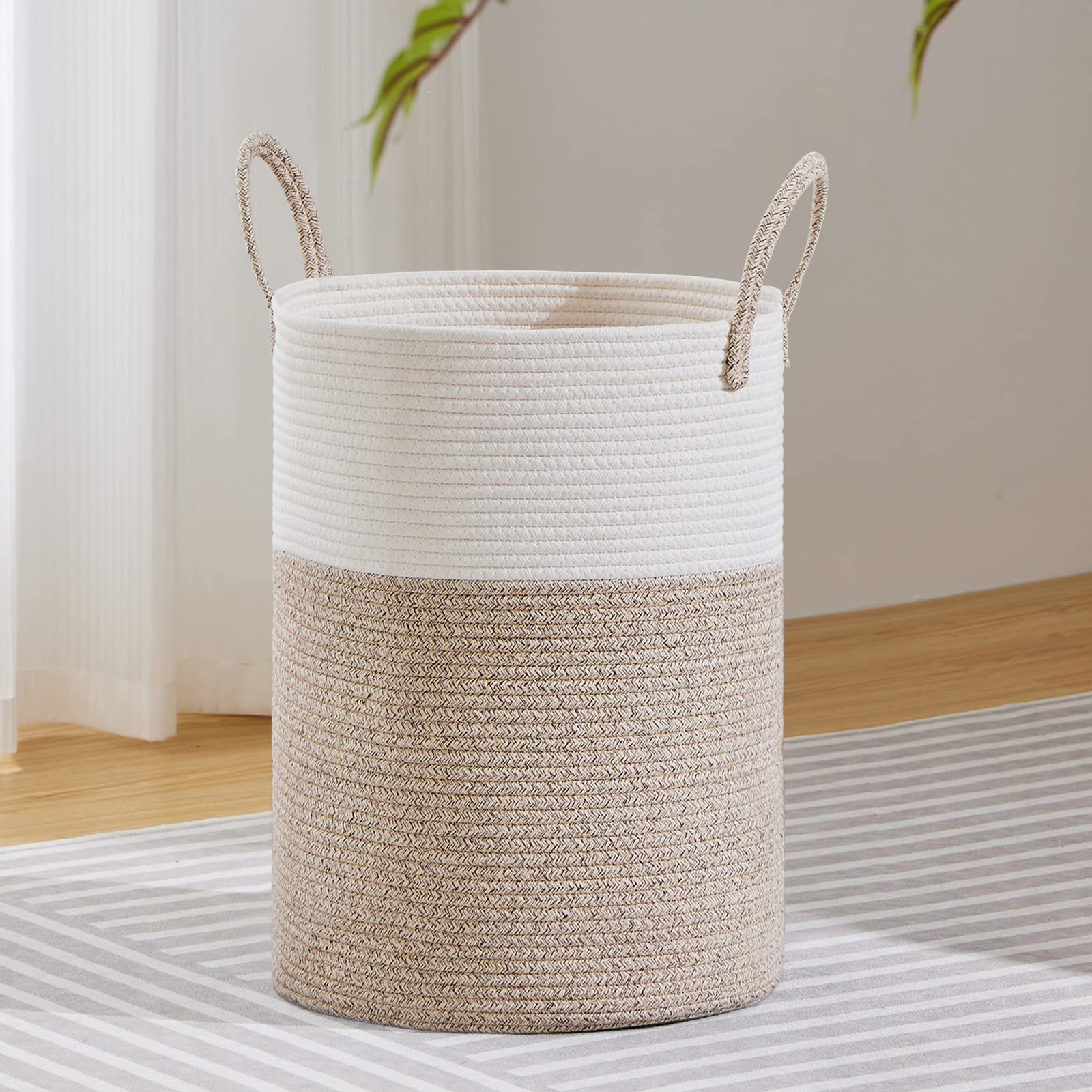 58L Tall Woven Laundry Basket Hamper