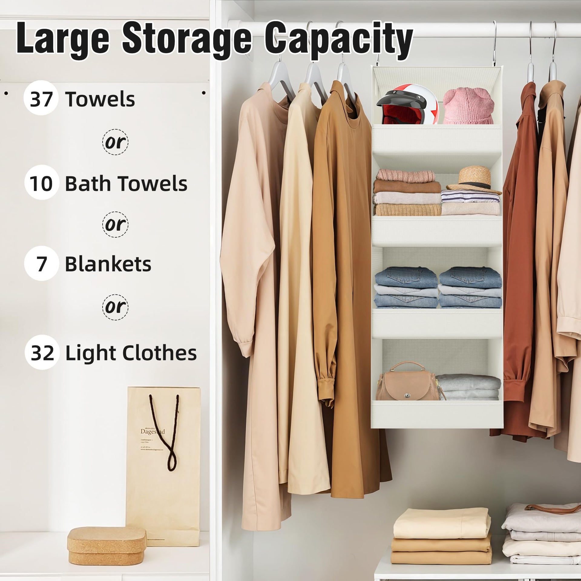 4 Shelf Hanging Closet Organizer