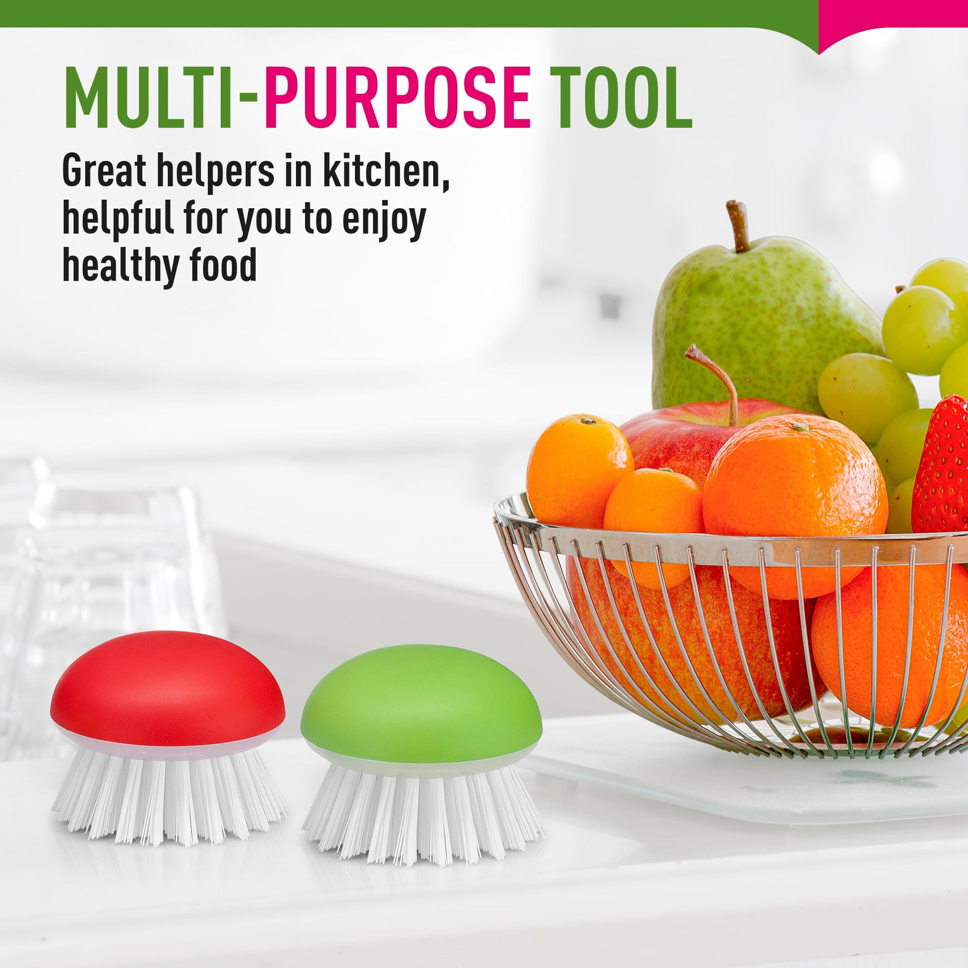 Vegetable Brush Scrubber for Food (2 Count)