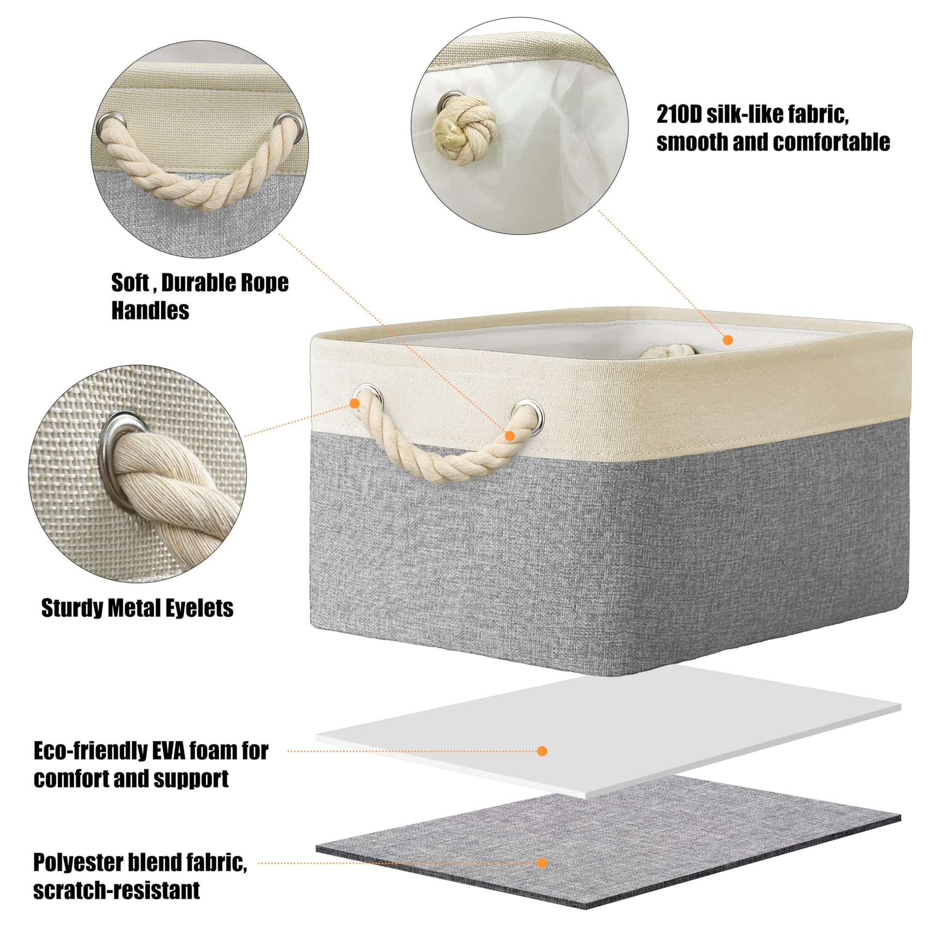 13" x 13" Large Fabric Storage Cubes (3 Count)
