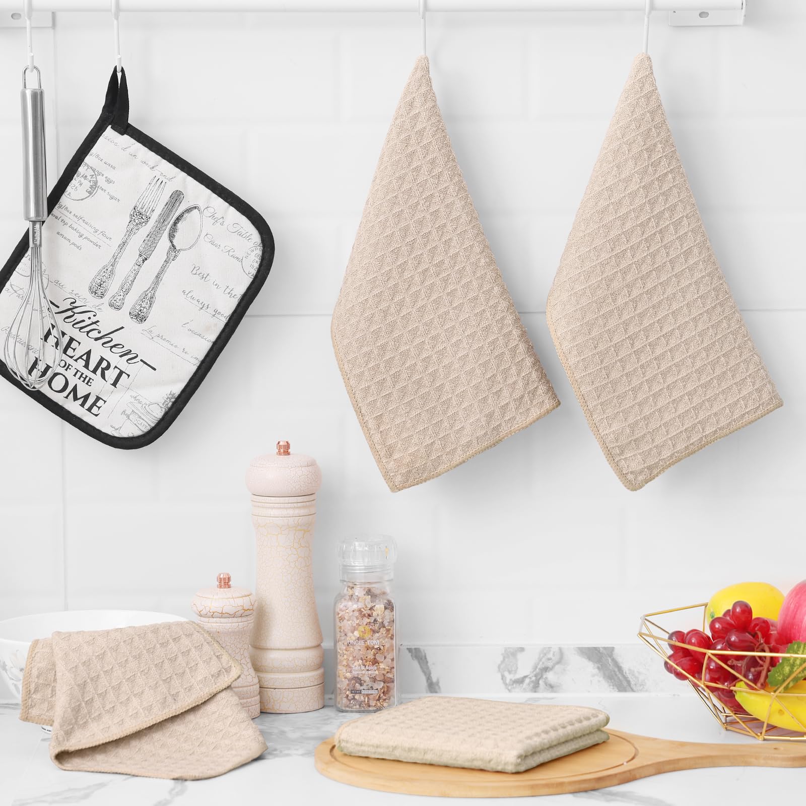 Microfiber Kitchen Towels and Dishcloths Sets (12 Count)