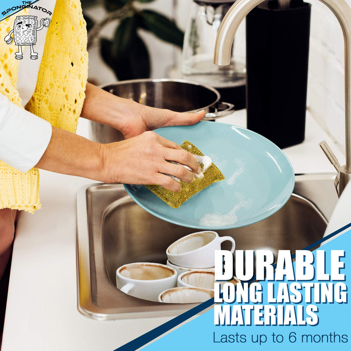 SPONGENATOR Kitchen Sponges for Dishes (6 Count)