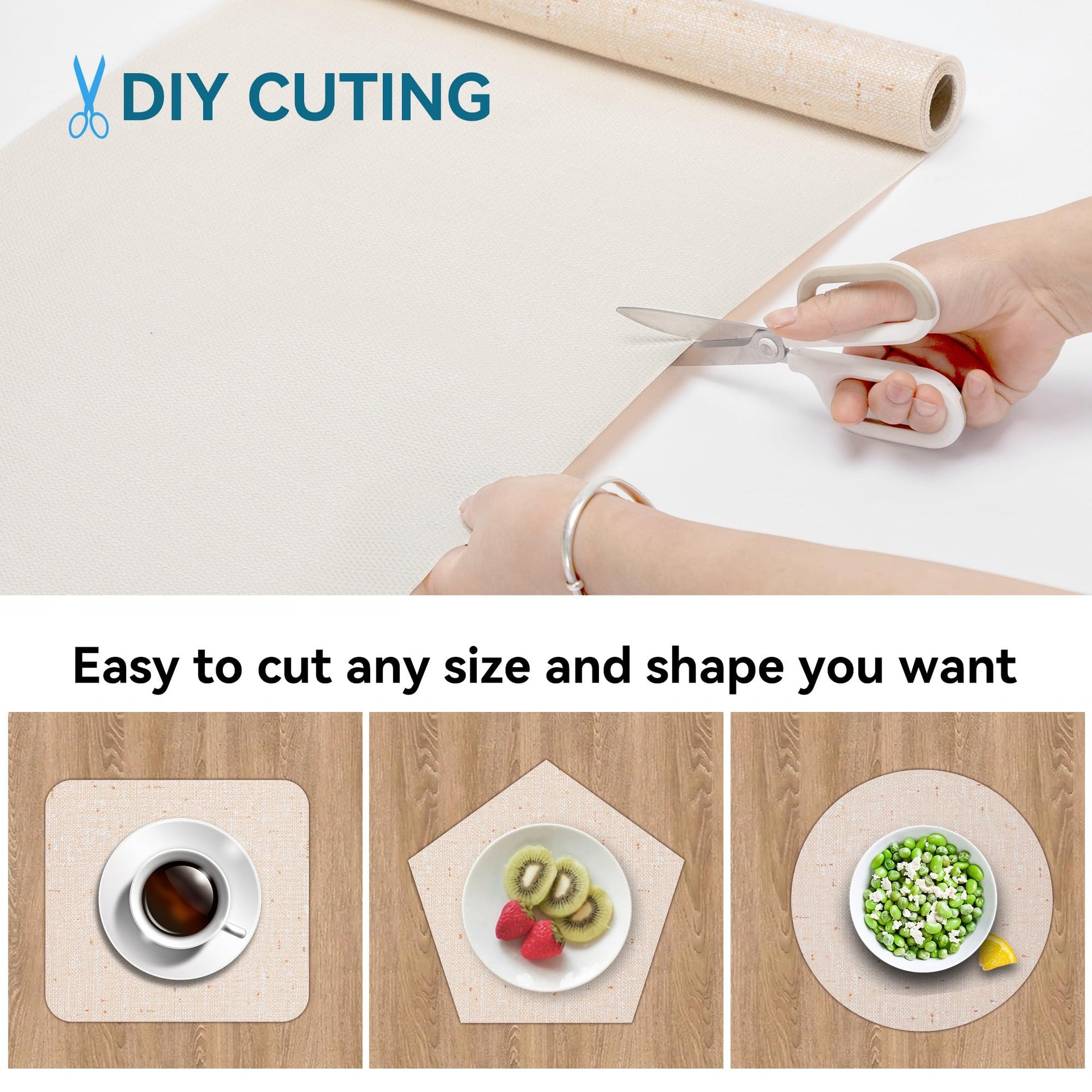 Bulk Shelf Liner 18" W x 96" L Cupboard Liner Shelving Paper for Cabinets and Drawers Pantry Shelf Liners for Kitchen Cabinets Non