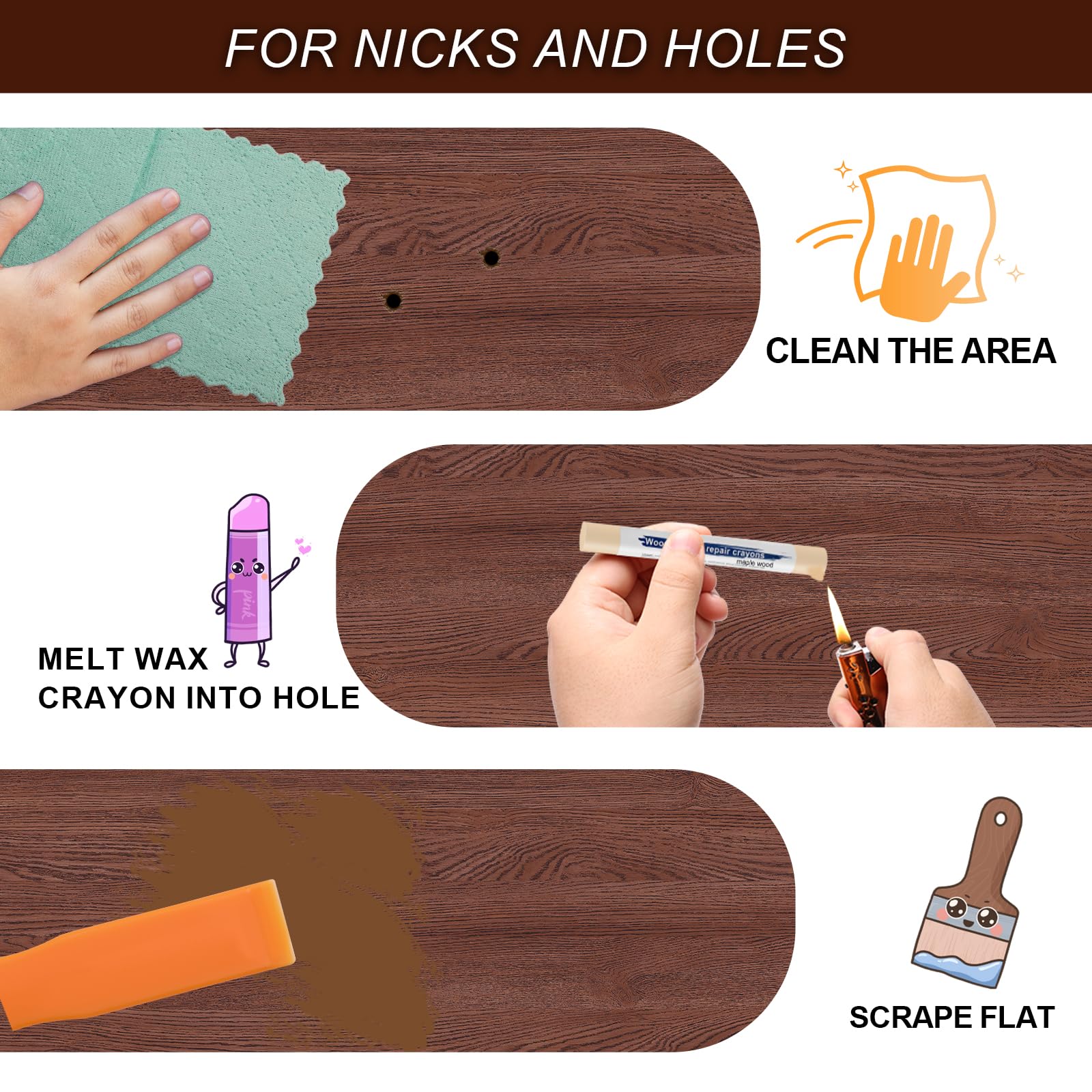 Wood Filler Sticks with 1P Box (10 Count)