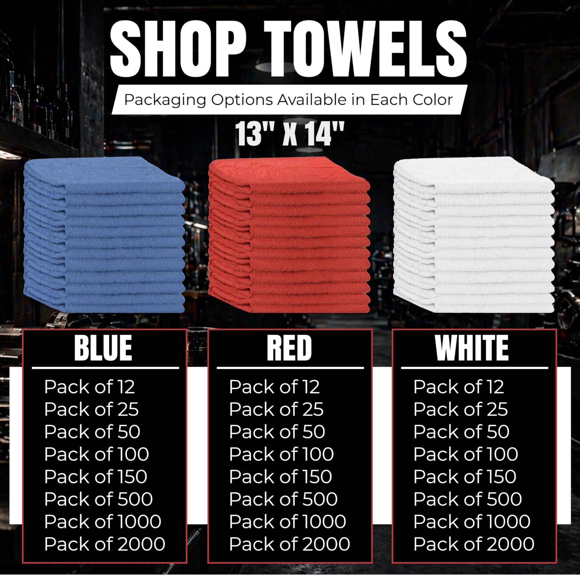 Premium White Shop Towels (2000 Count) - ModHome Supplies