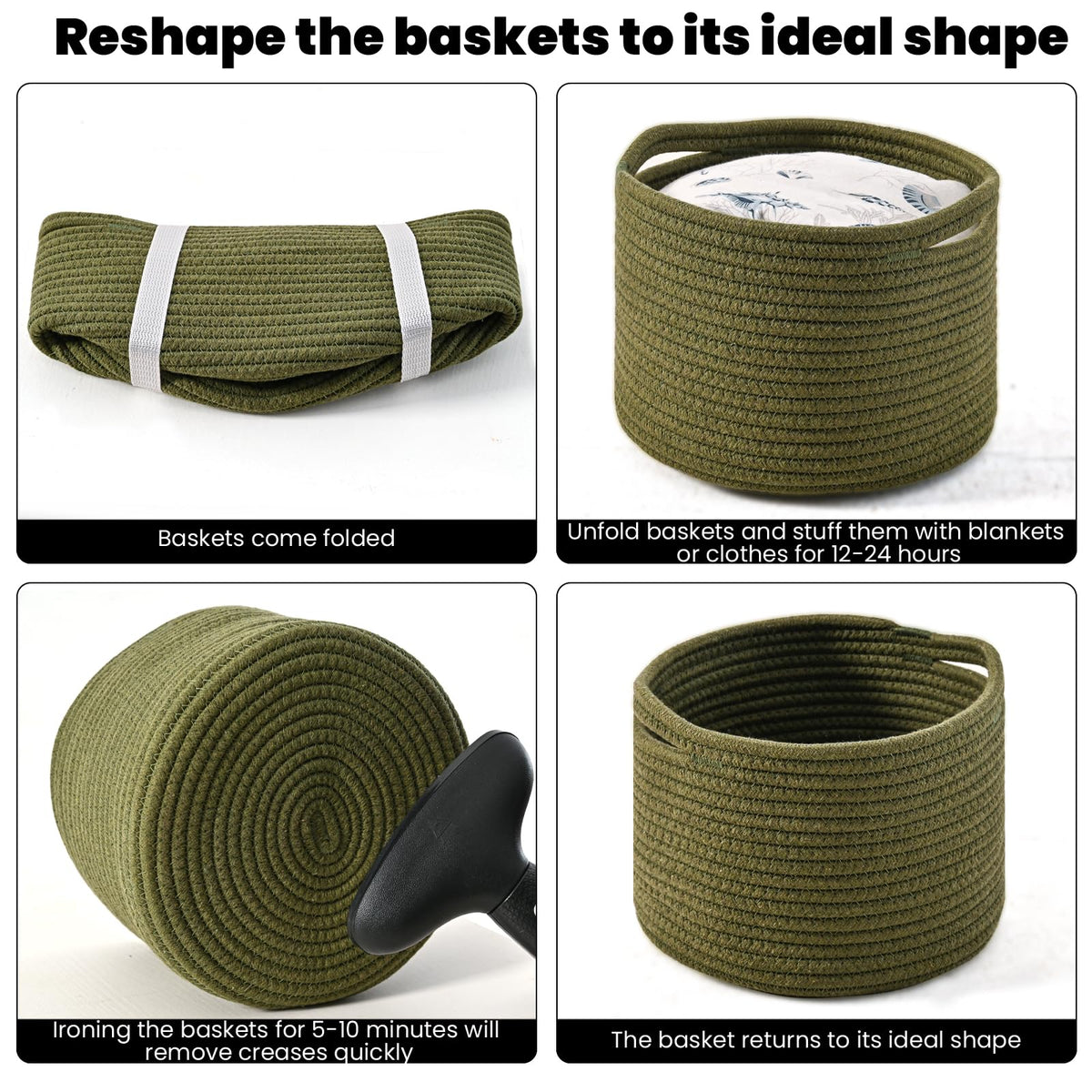 Small Storage Baskets for Organizing (3 Count)