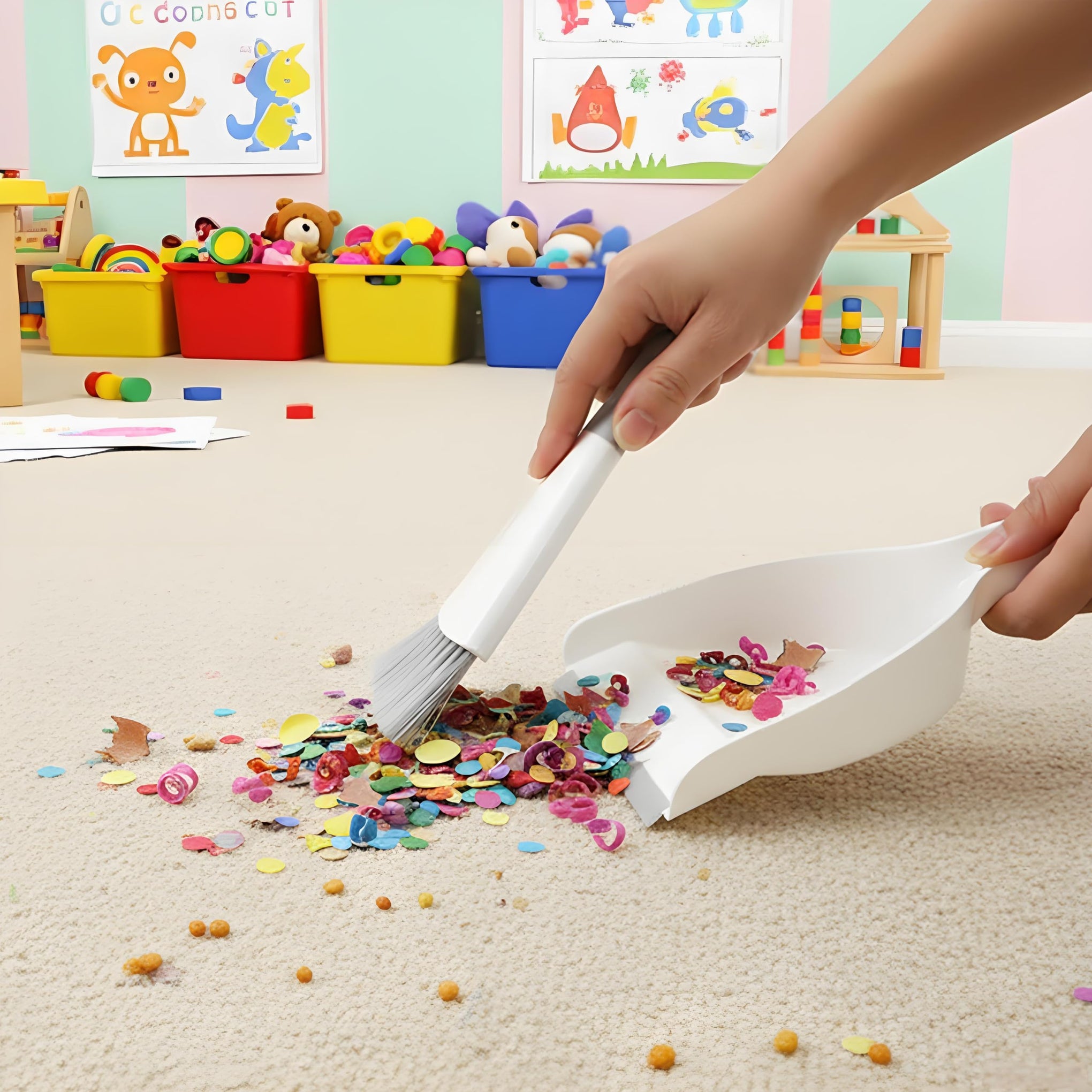 Small Hand Dust Pan and Brush (3 Count)