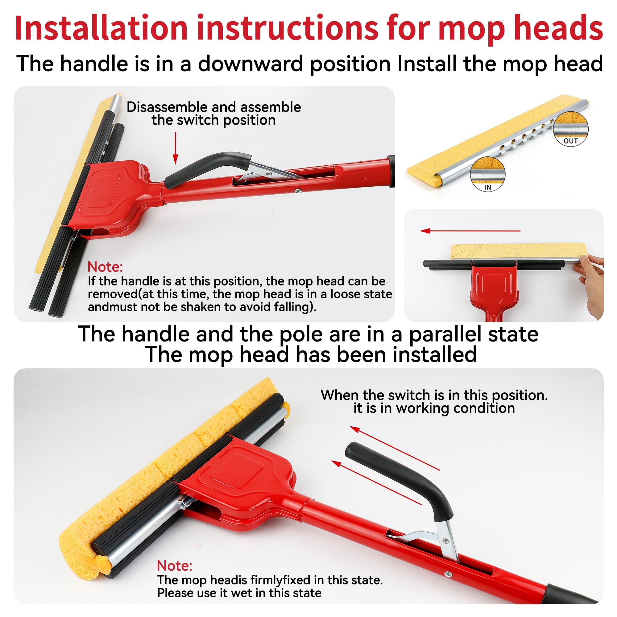 Cellulose Sponge Pop Up Sponge Mop with 2 Swop Roller Sponge mop Suitable for Wood
