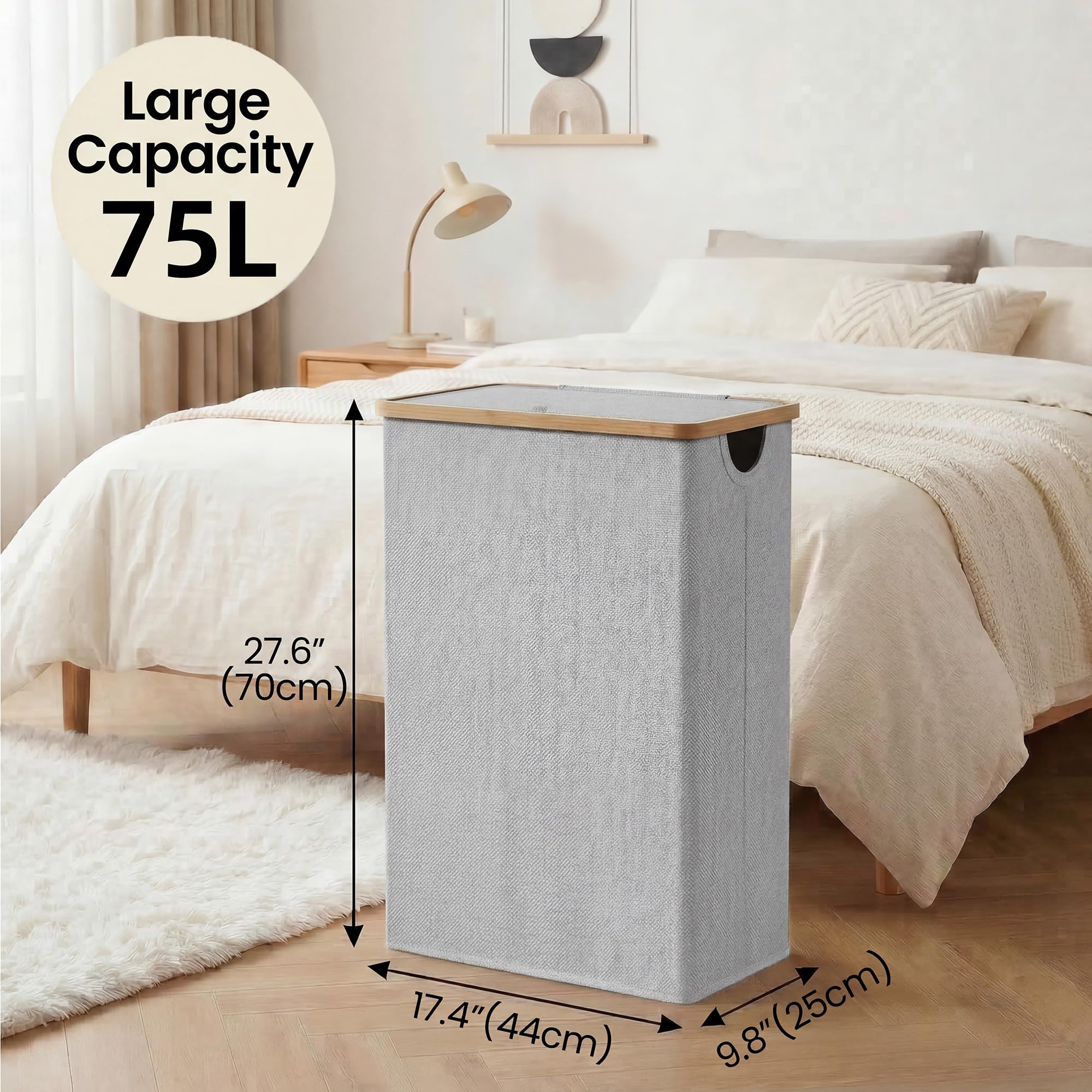 Slim Laundry Basket with Lid