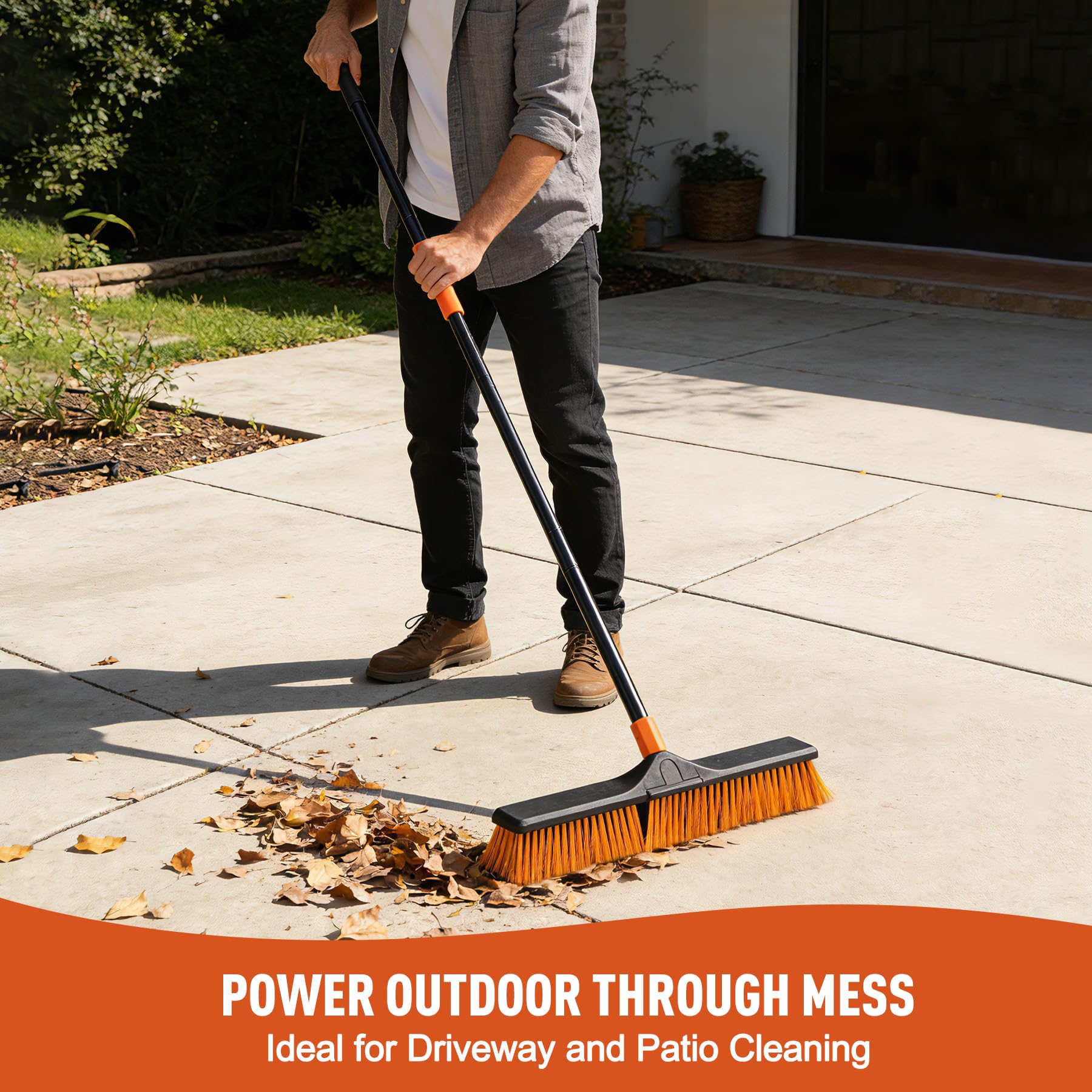 24" Push Broom Brush Outdoor for Shop