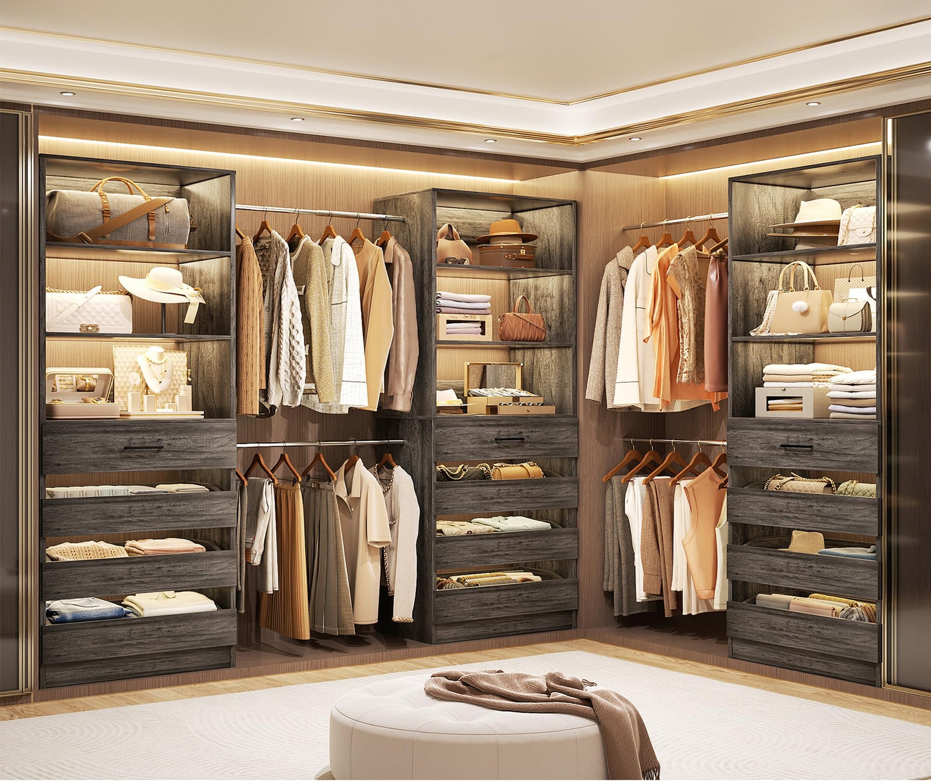 Closet System with 12 Drawers