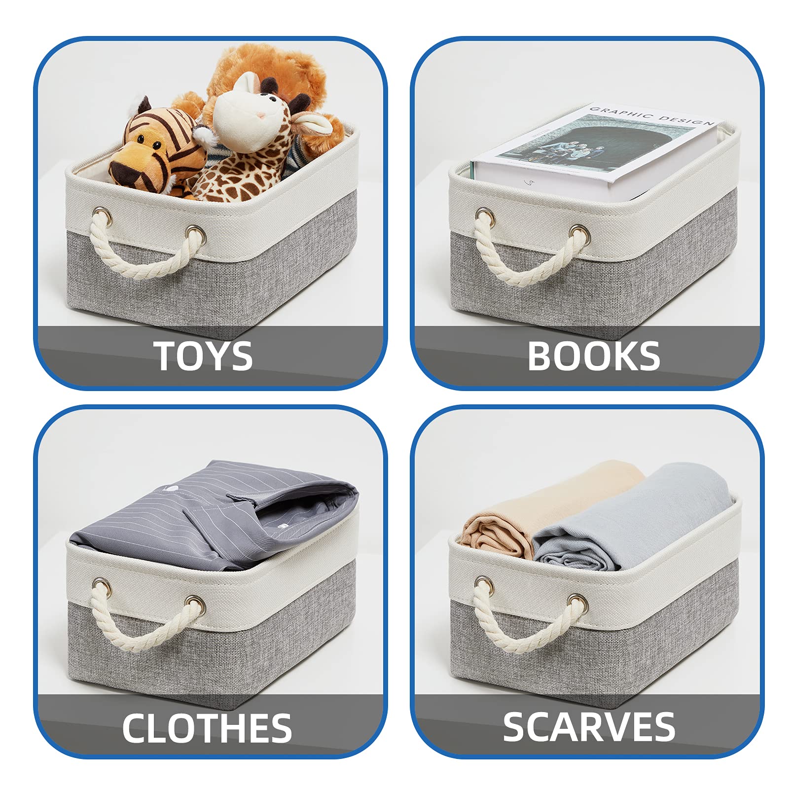 Small Storage Baskets for Organizing 6Pcs Small Storage Bins (6 Count)