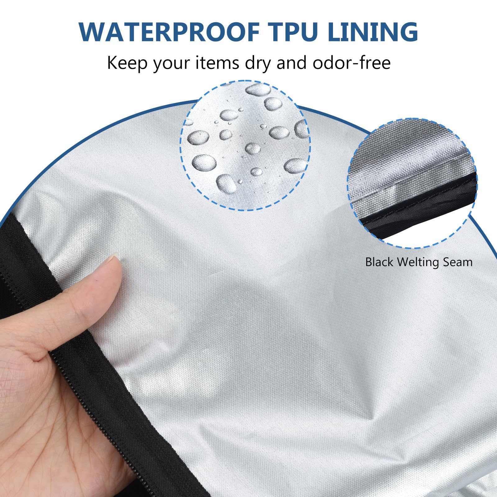 2PCS Waterproof Bag for Swimsuit 12x16 inch Wet Dry Bags With Portable Handle & Zipper Reusable Travel Wet Clothes Gym Bag Storage for Beach Drying Do Not Exceed 176℉ Black&Grey (2 Count)