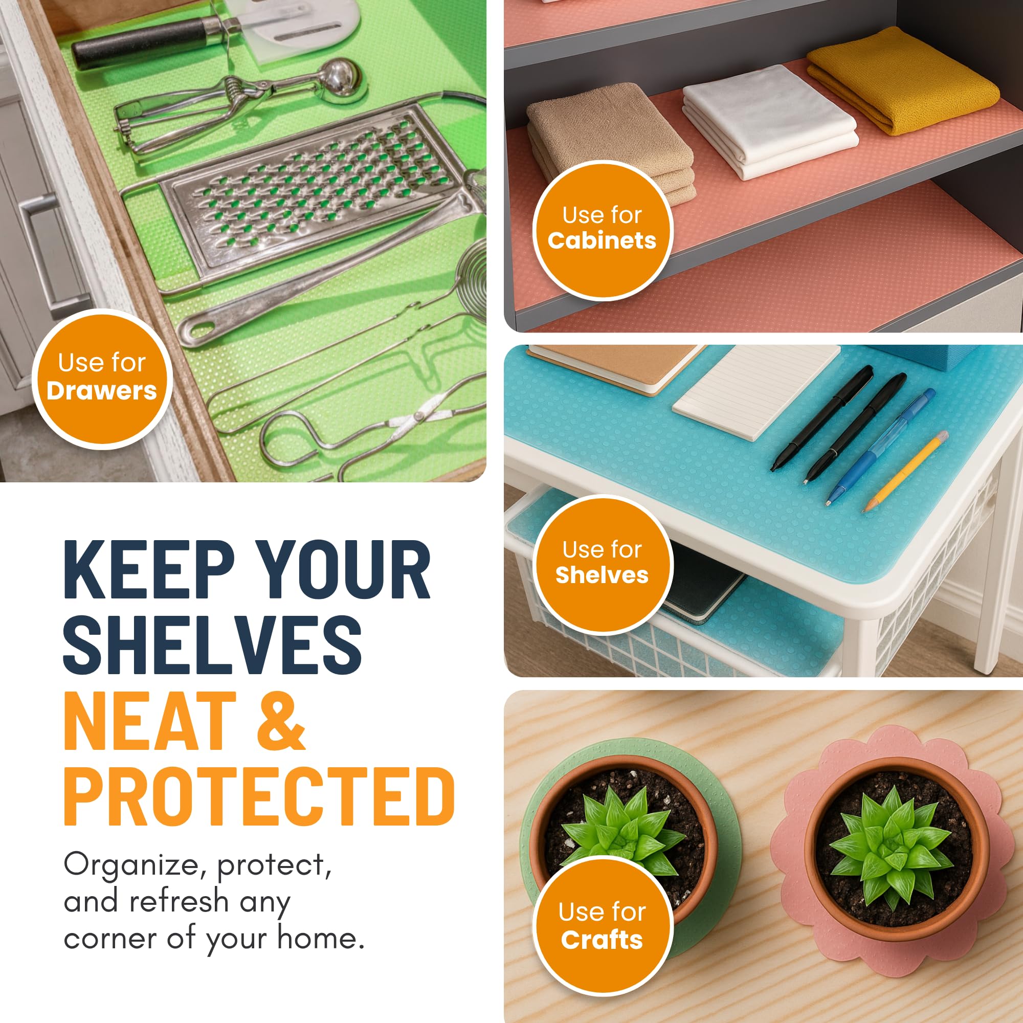 Refrigerator Liners for Shelves (16 Count)