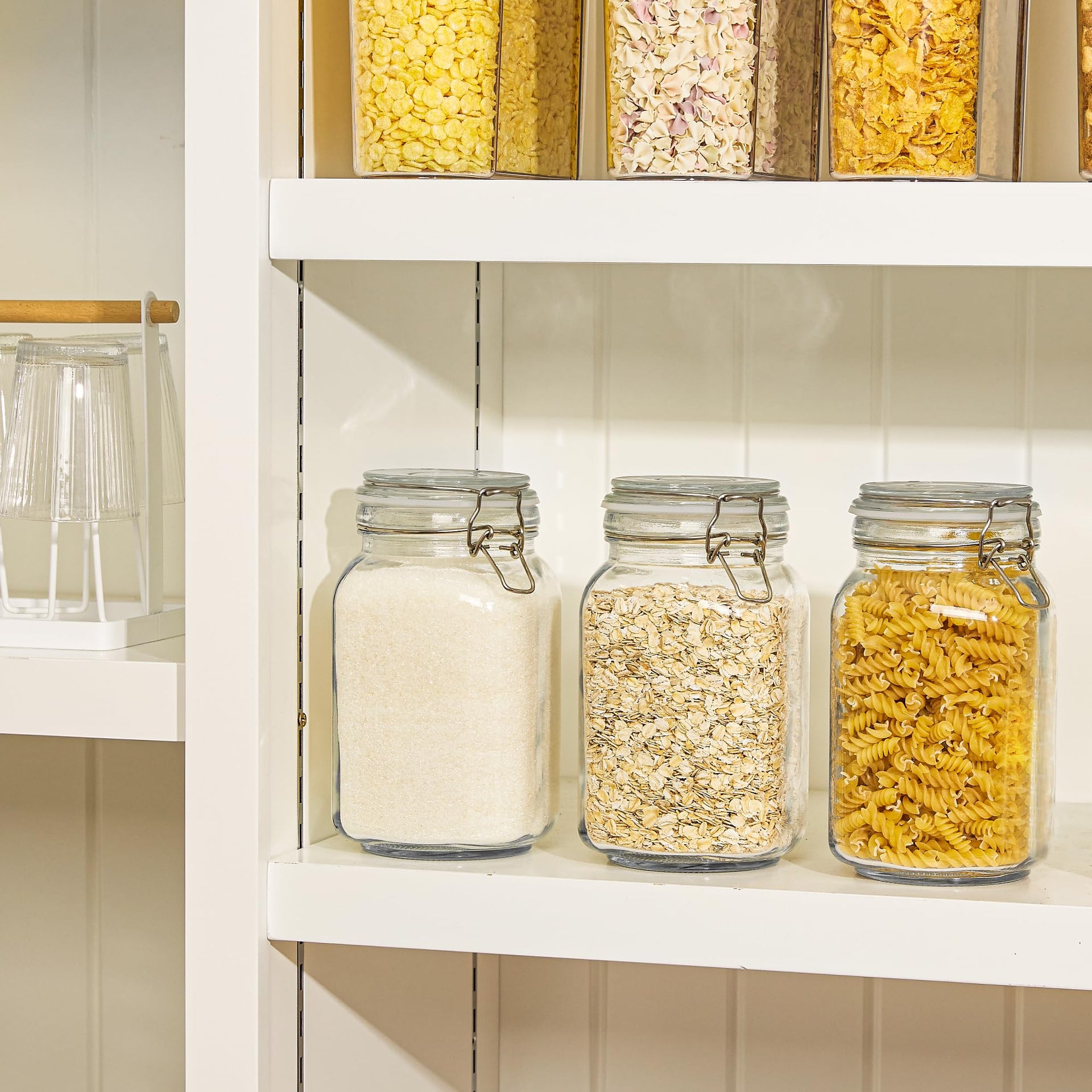 50oz Glass Food Storage Jars with Airtight Clamp Lids (3 Count)