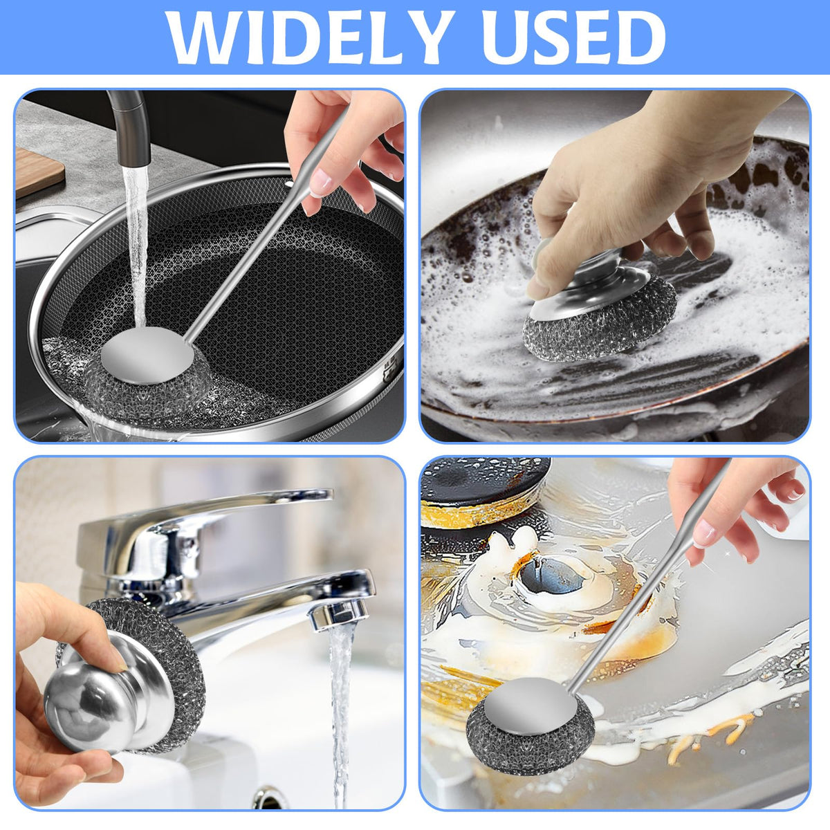 2Pcs Stainless Steel Wool Scrubber Sets (2 Count)