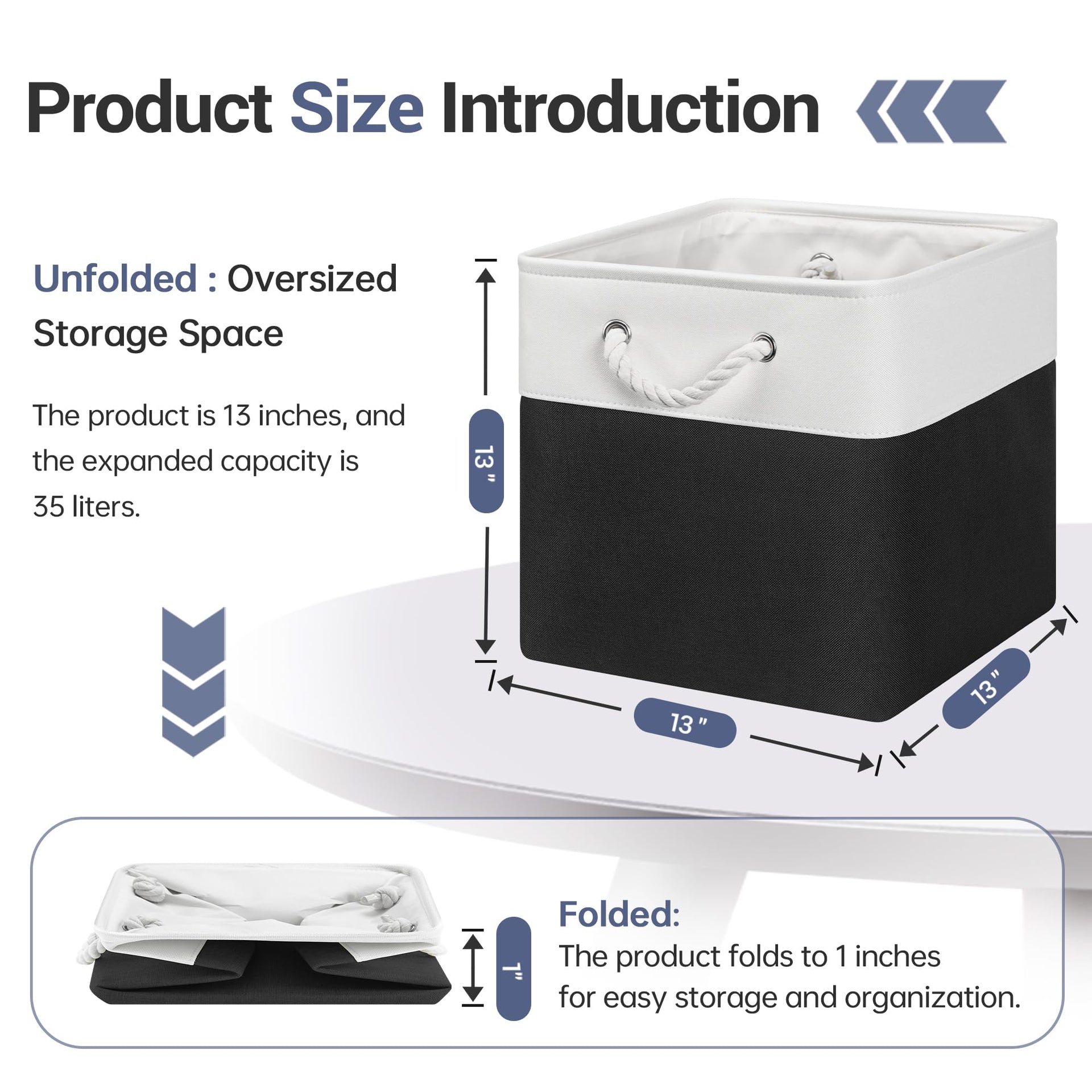 13x13x13 Inch Storage Cube Bins Foldable Organizer Baskets 6 Pack (6 Count)