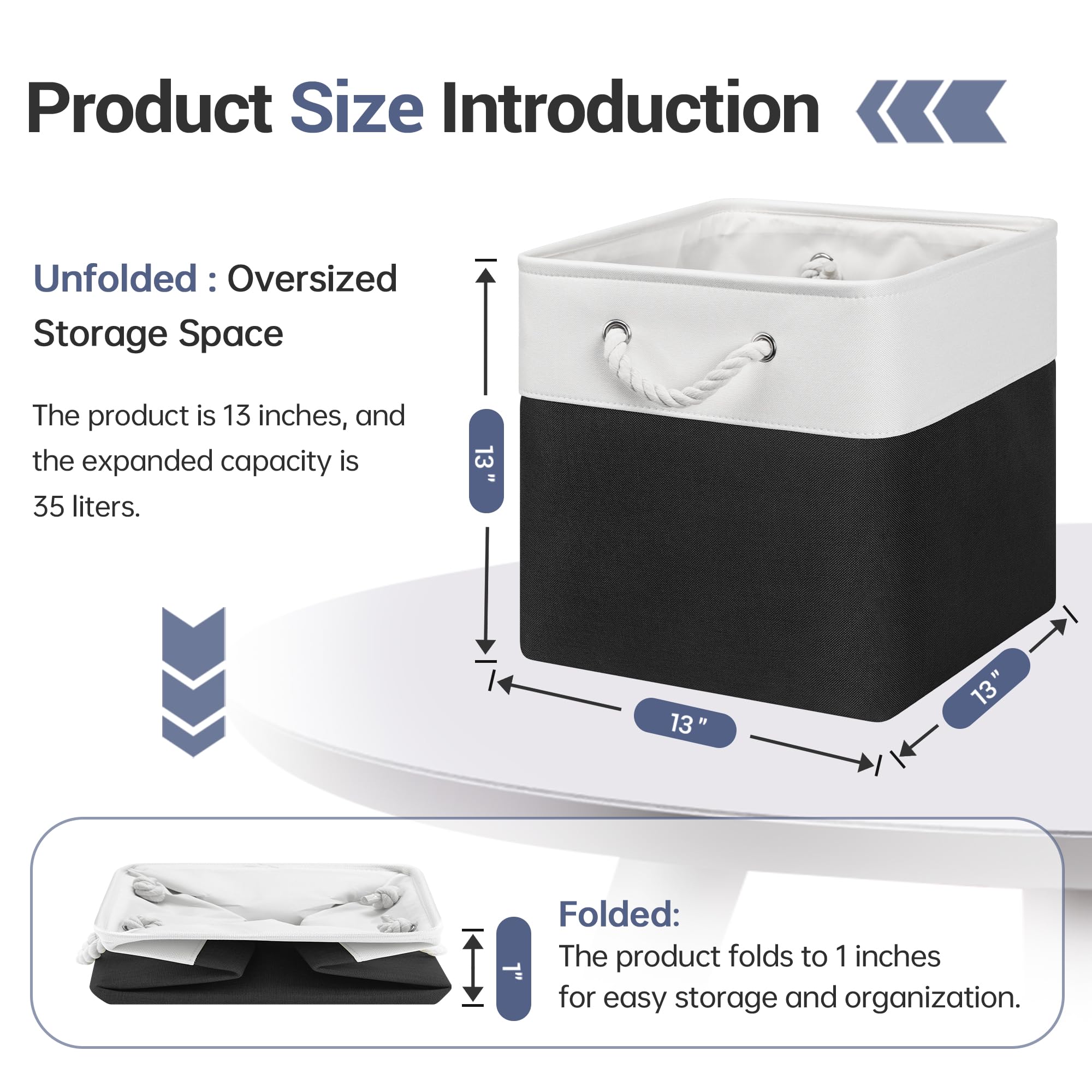 13x13x13 Inch Storage Cube Bins Foldable Organizer Baskets 6 Pack (6 Count)