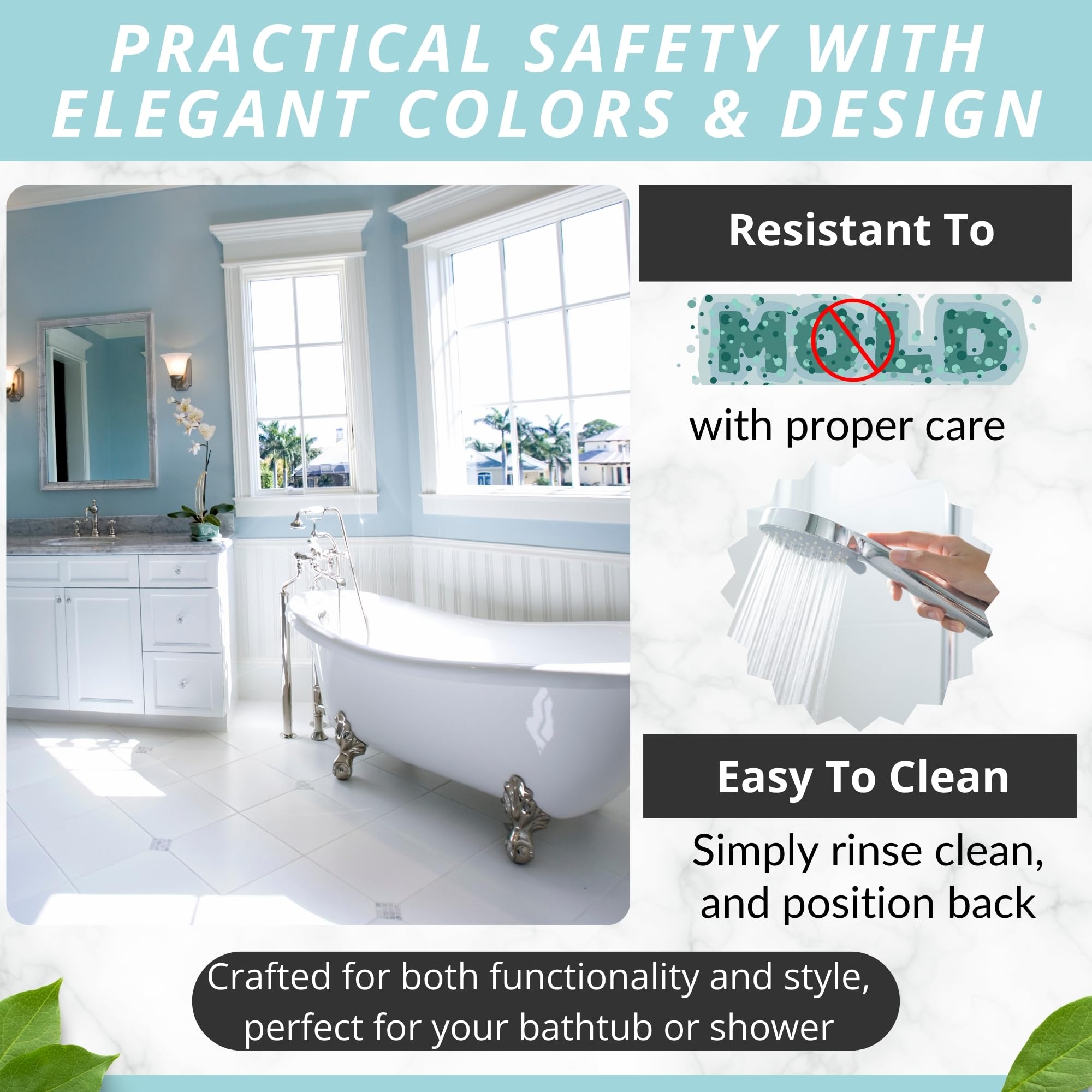 Bath Mat Large Non Slip Bathtub & Shower Mat