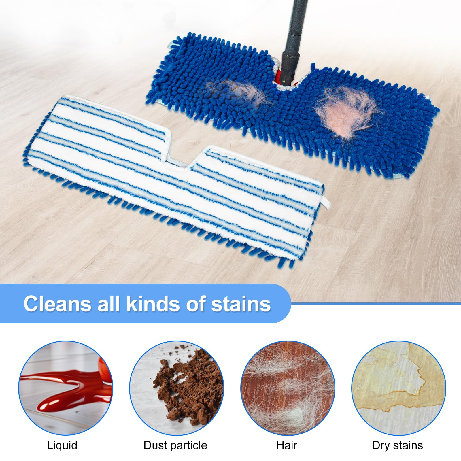 4 Pack Mop Heads Replacements Compatible for Ocedar Dual (4 Count)