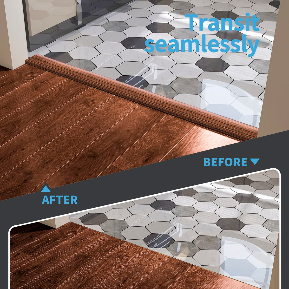 10 ft Vinyl Floor Transition Strip (10 Foot)