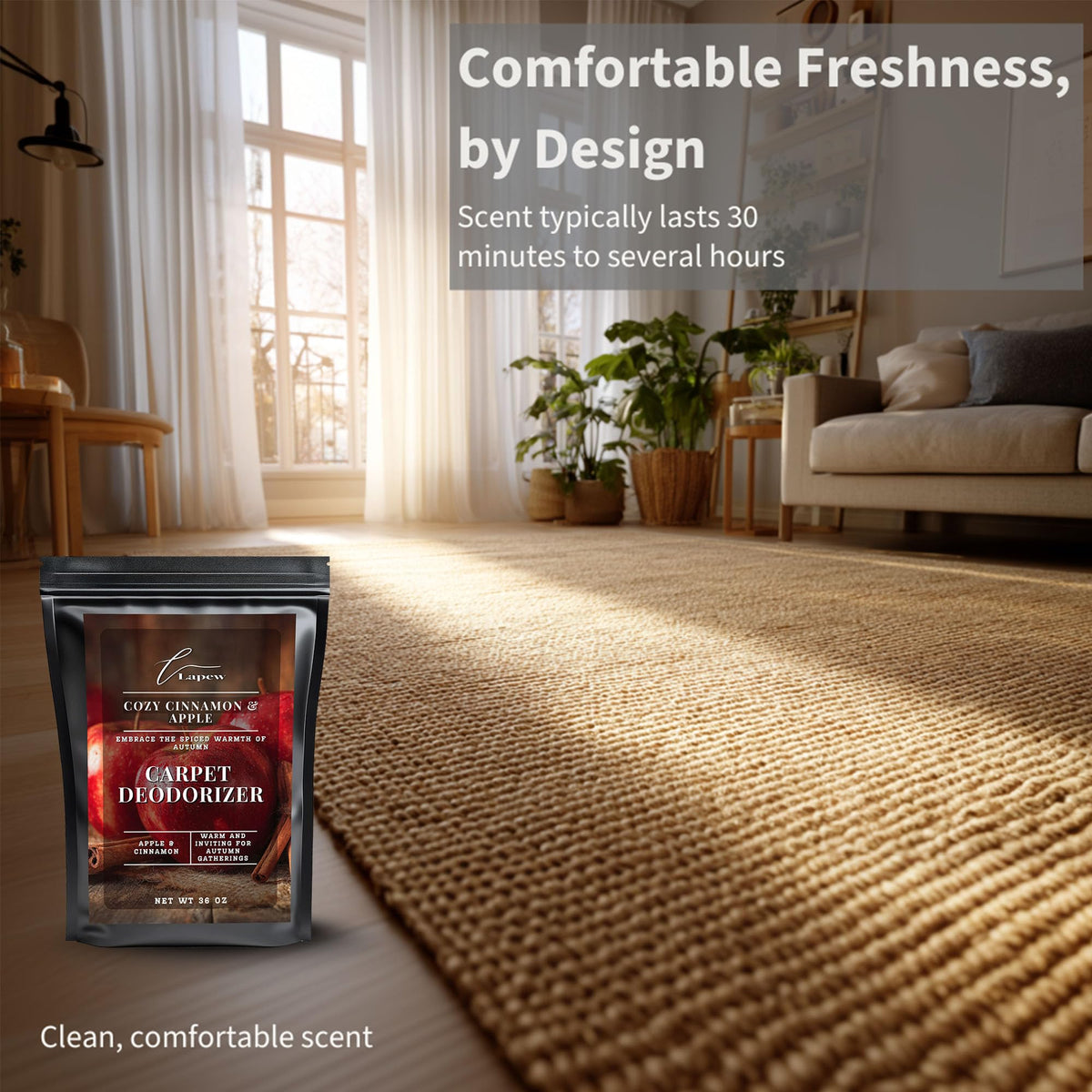 Cozy Cinnamon & Apple Carpet Deodorizer Powder (36 Ounce)
