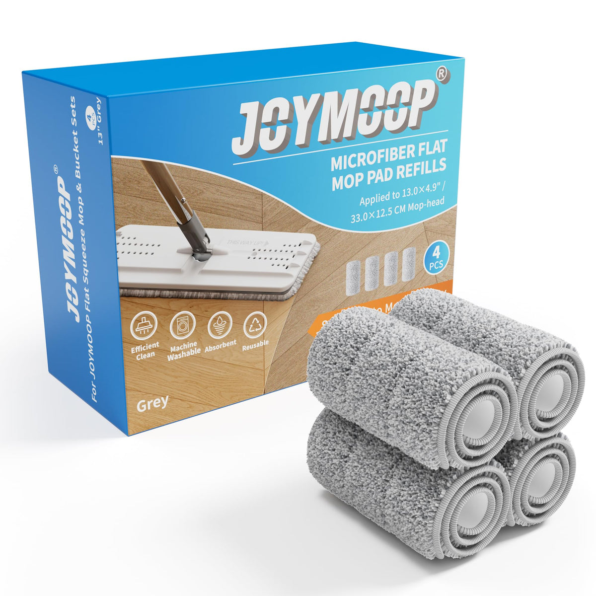 Microfiber Flat Mop Pads (4 Count)