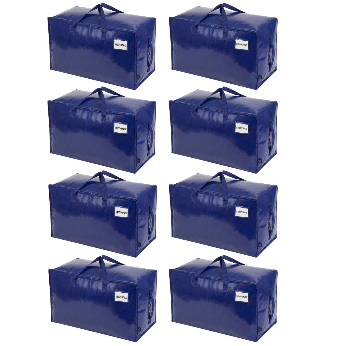 8 Pack Extra Large Heavy Duty Moving Bags with Wide Opening & Reinforced Handles (8 Count)