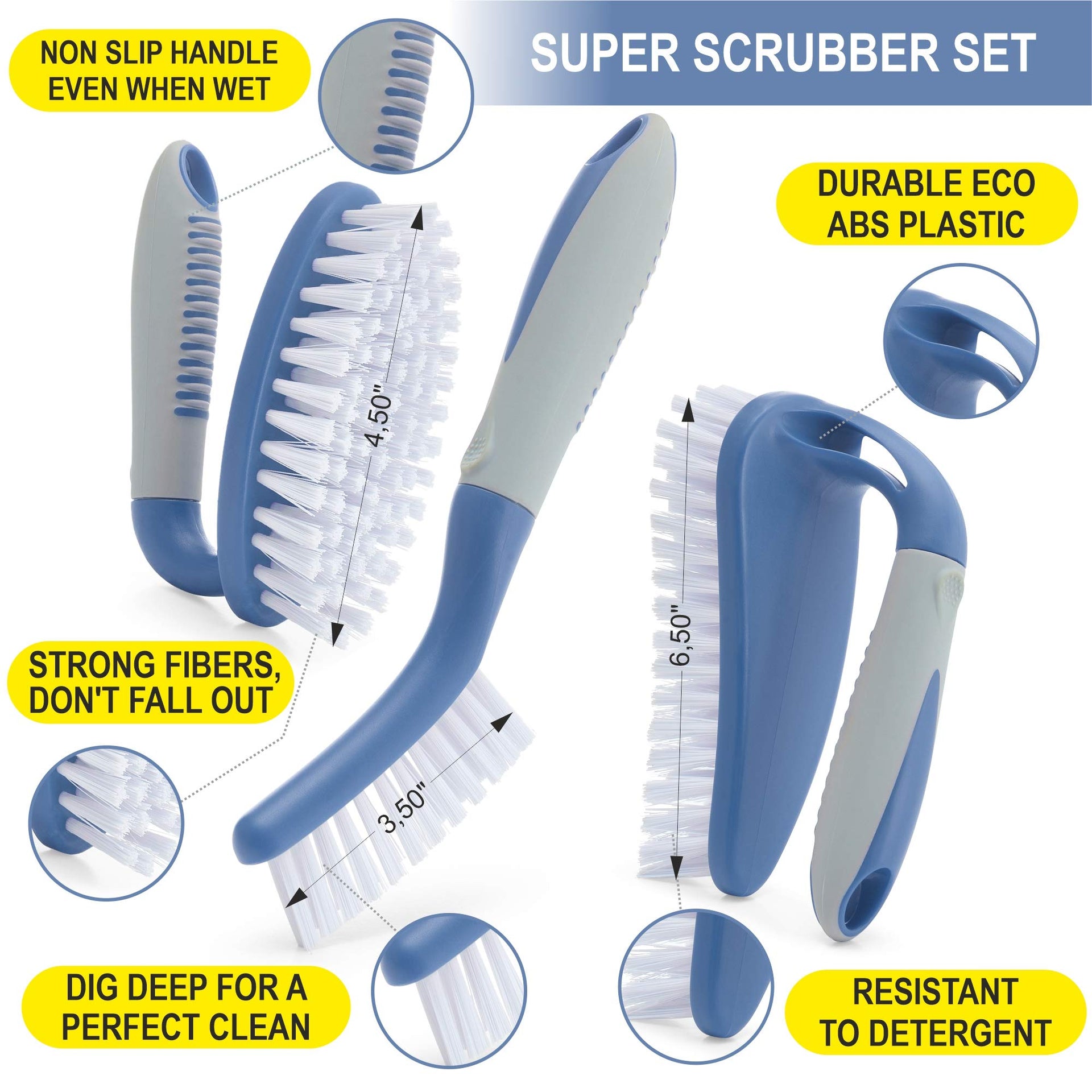 Scrub Brush Set of 6 pcs (6 Count)