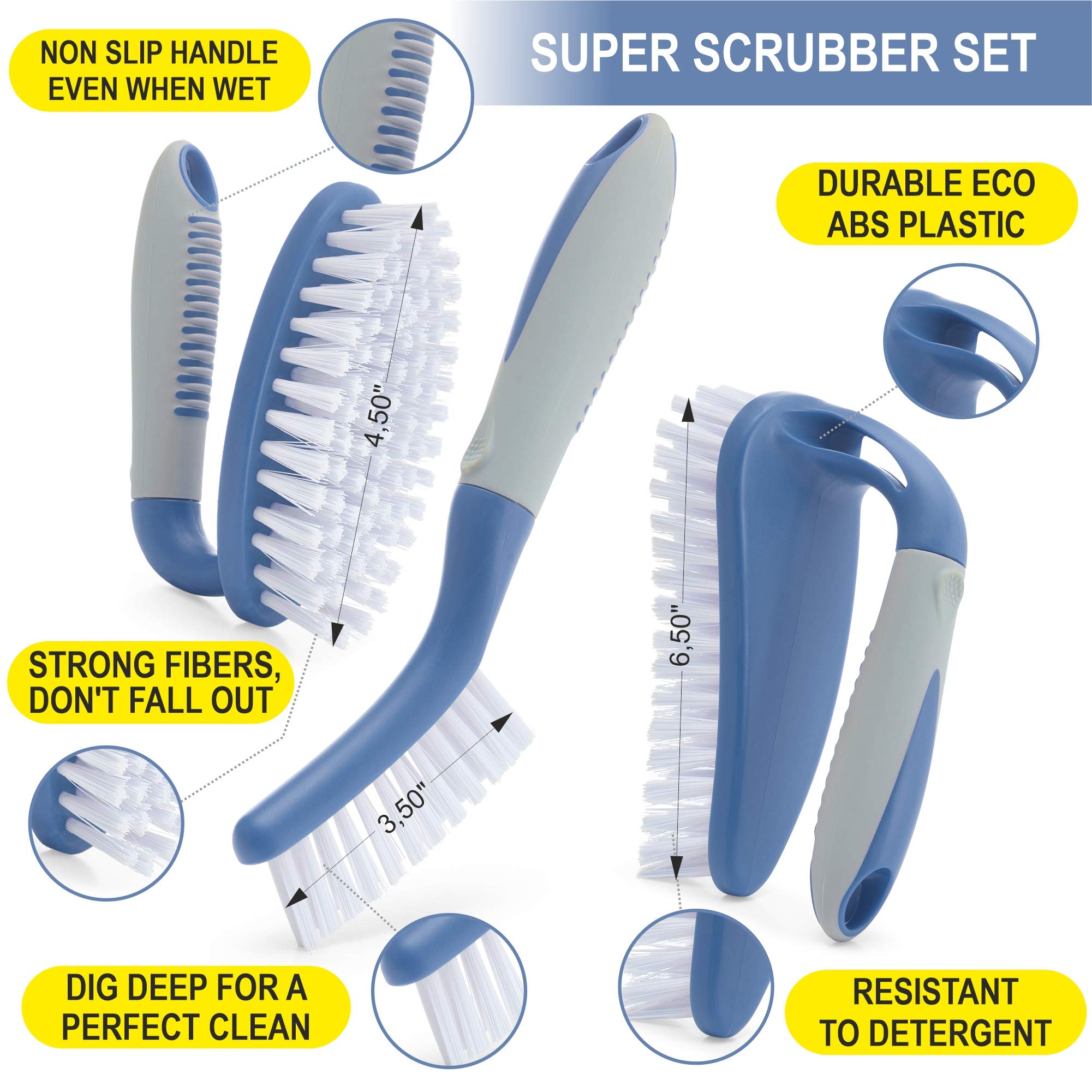 Scrub Brush Set of 6 pcs (6 Count)