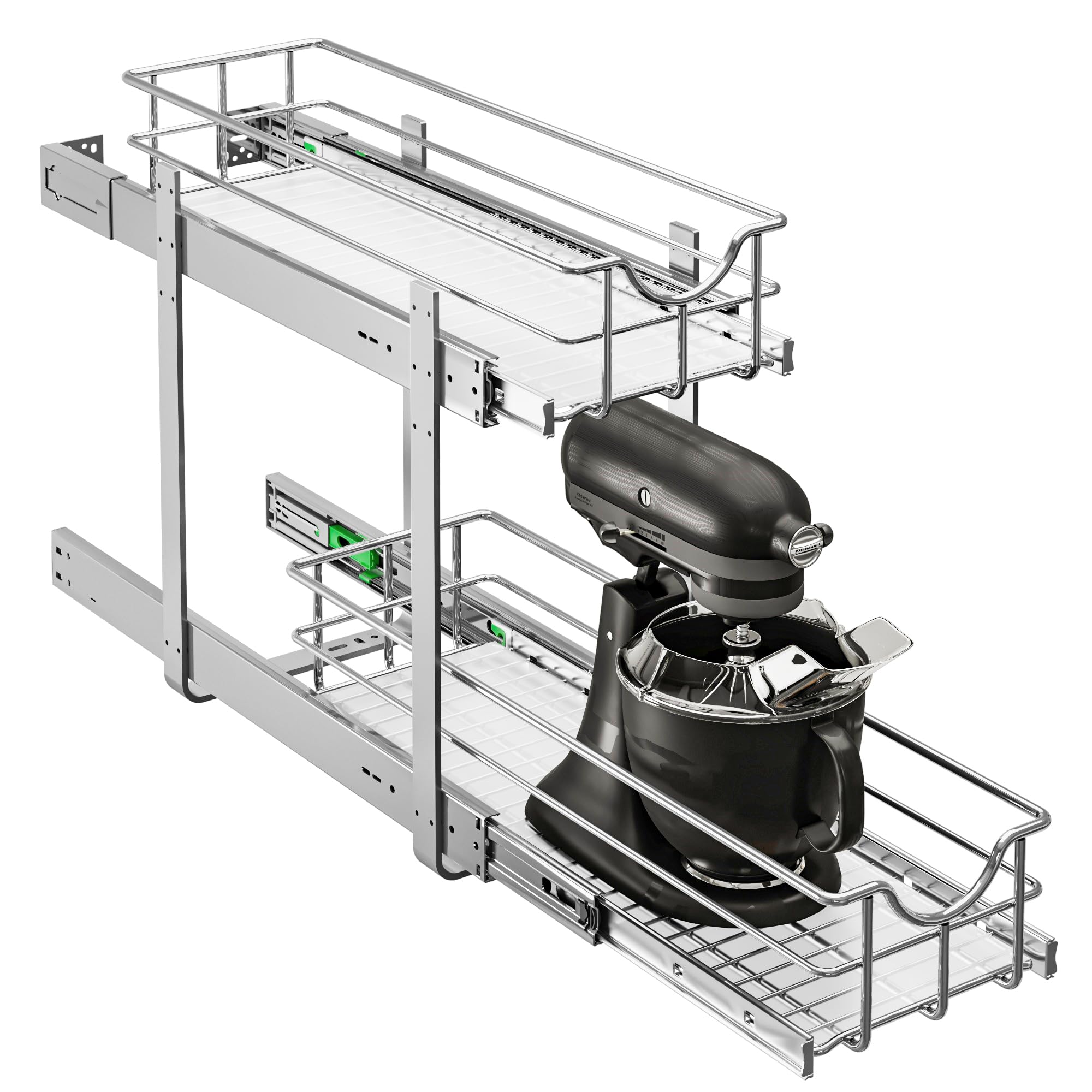 2 Tier Kitchen Cabinet Pullout Shelf and Drawer Organizer