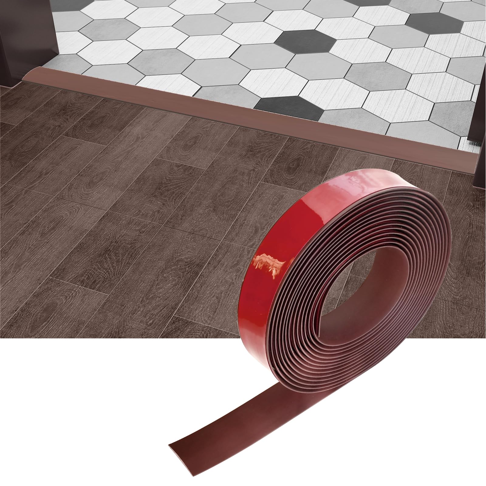 Floor Transition Strip & Self Adhesive Floor Vinyl Floor Edge Trim Laminate Floor Gap Covering Joining Strip (236 Foot)
