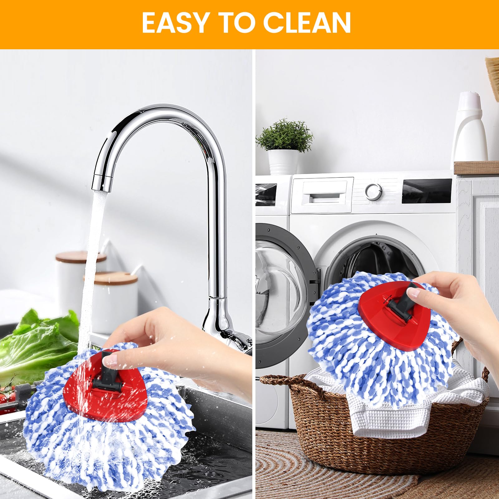 Mop Heads Replacements for OCedar RinseClean 2 Tank Spin Mop System