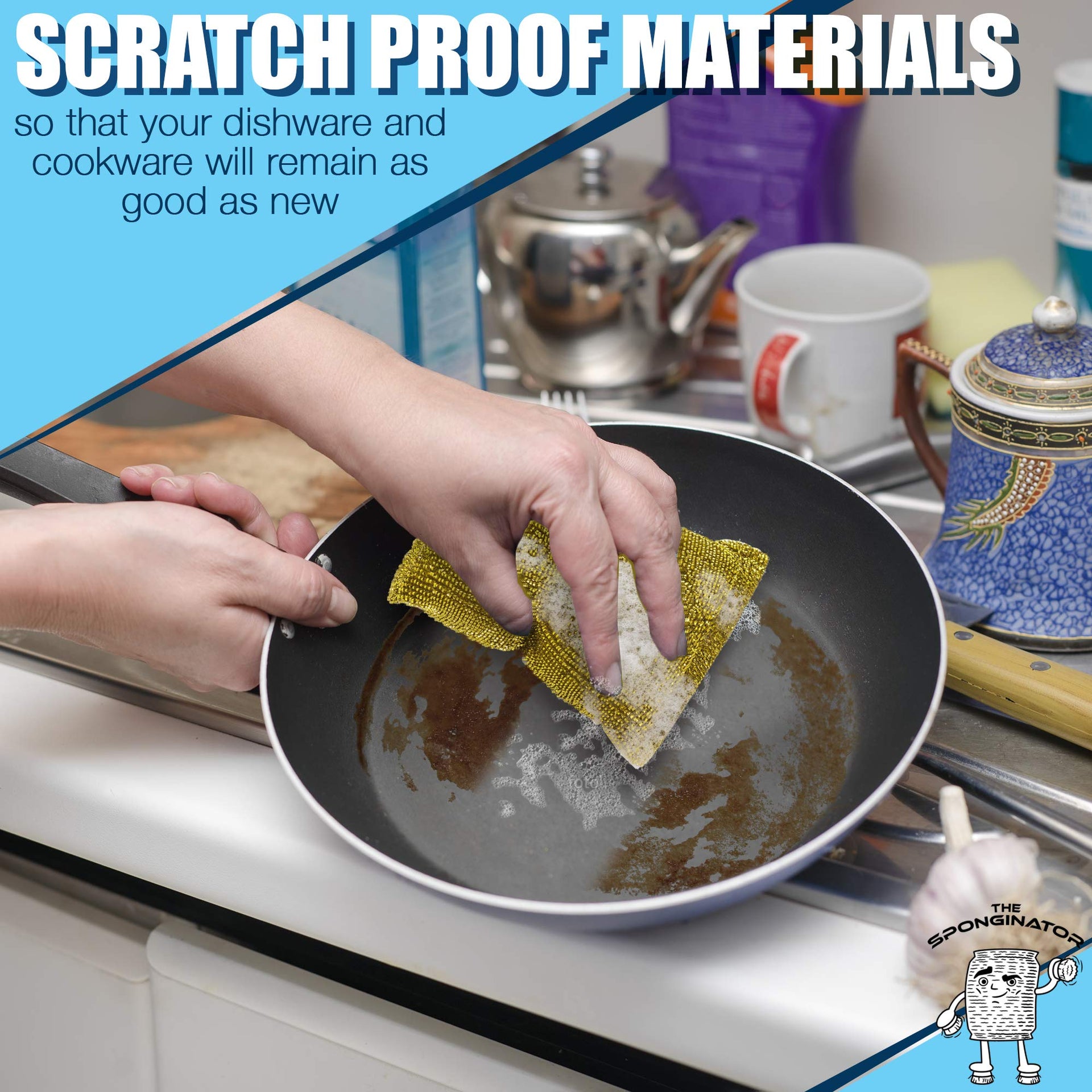 SPONGENATOR Kitchen Sponges for Dishes (6 Count)