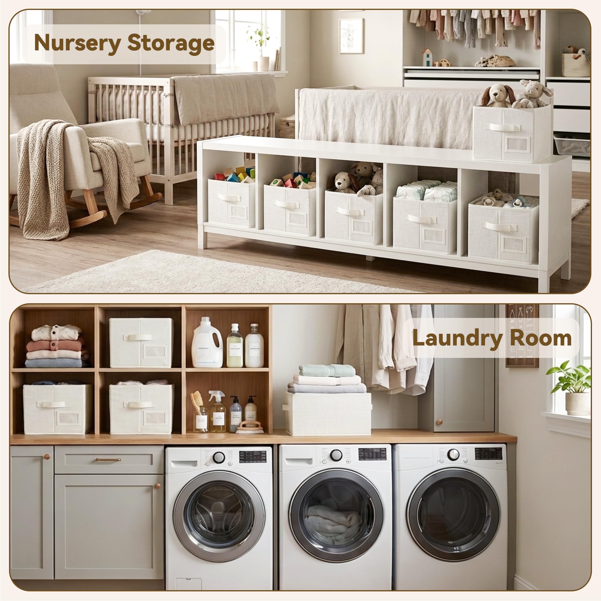 Closet Storage Bins with Label (3 Count)
