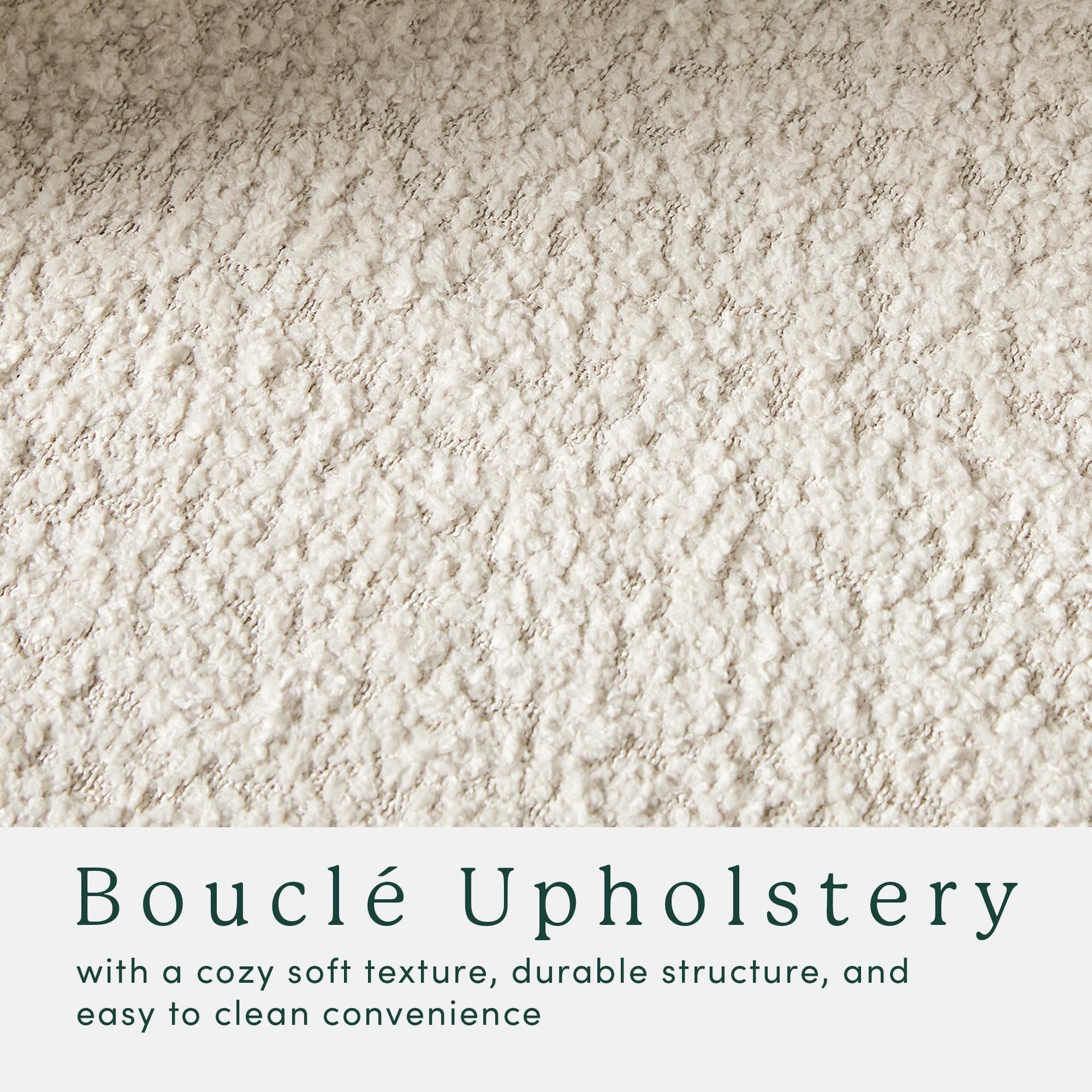 Linley Contemporary Small Storage Bouclé Ottoman with Wood Legs