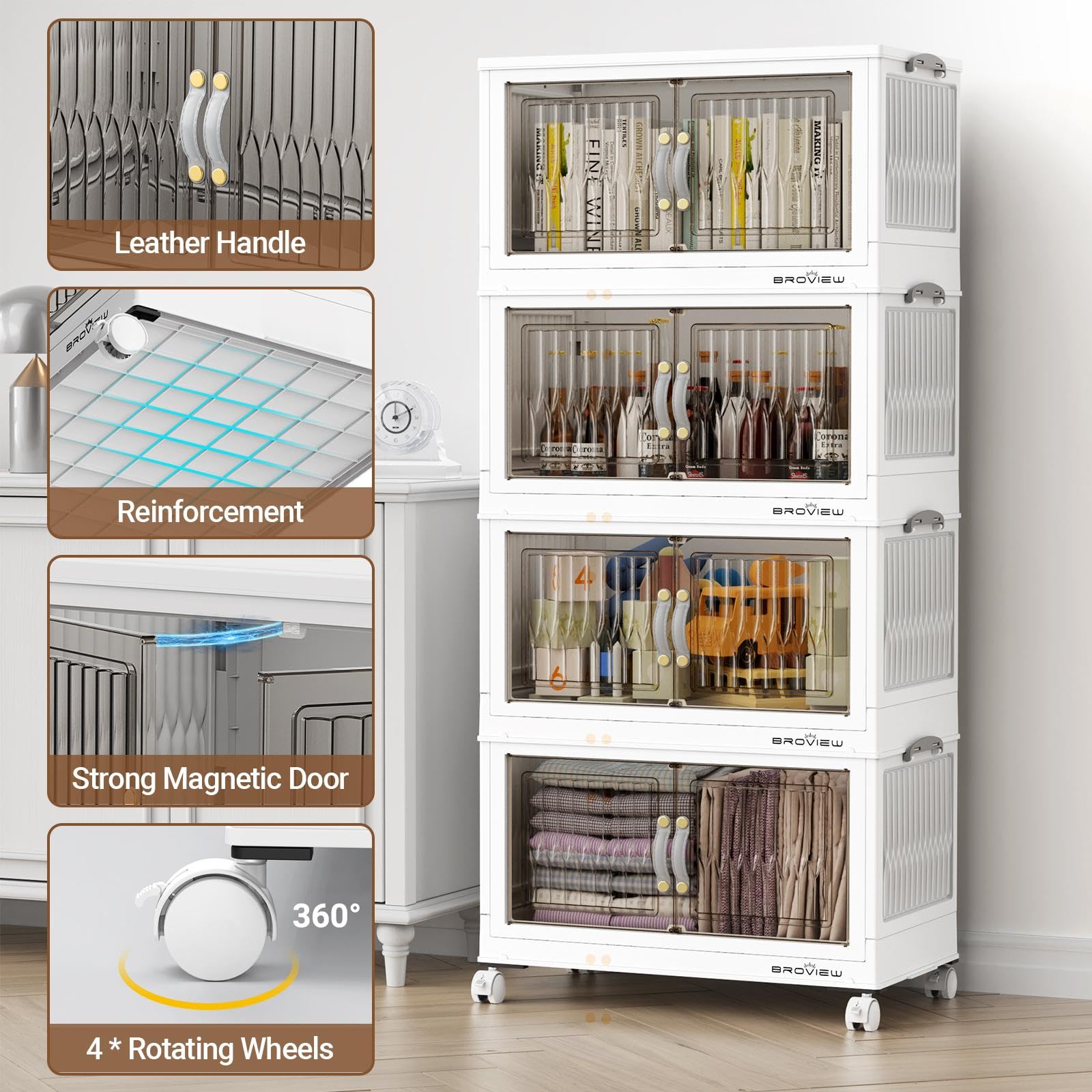 240Qt Stackable Storage Bins with Lid (4 Count)