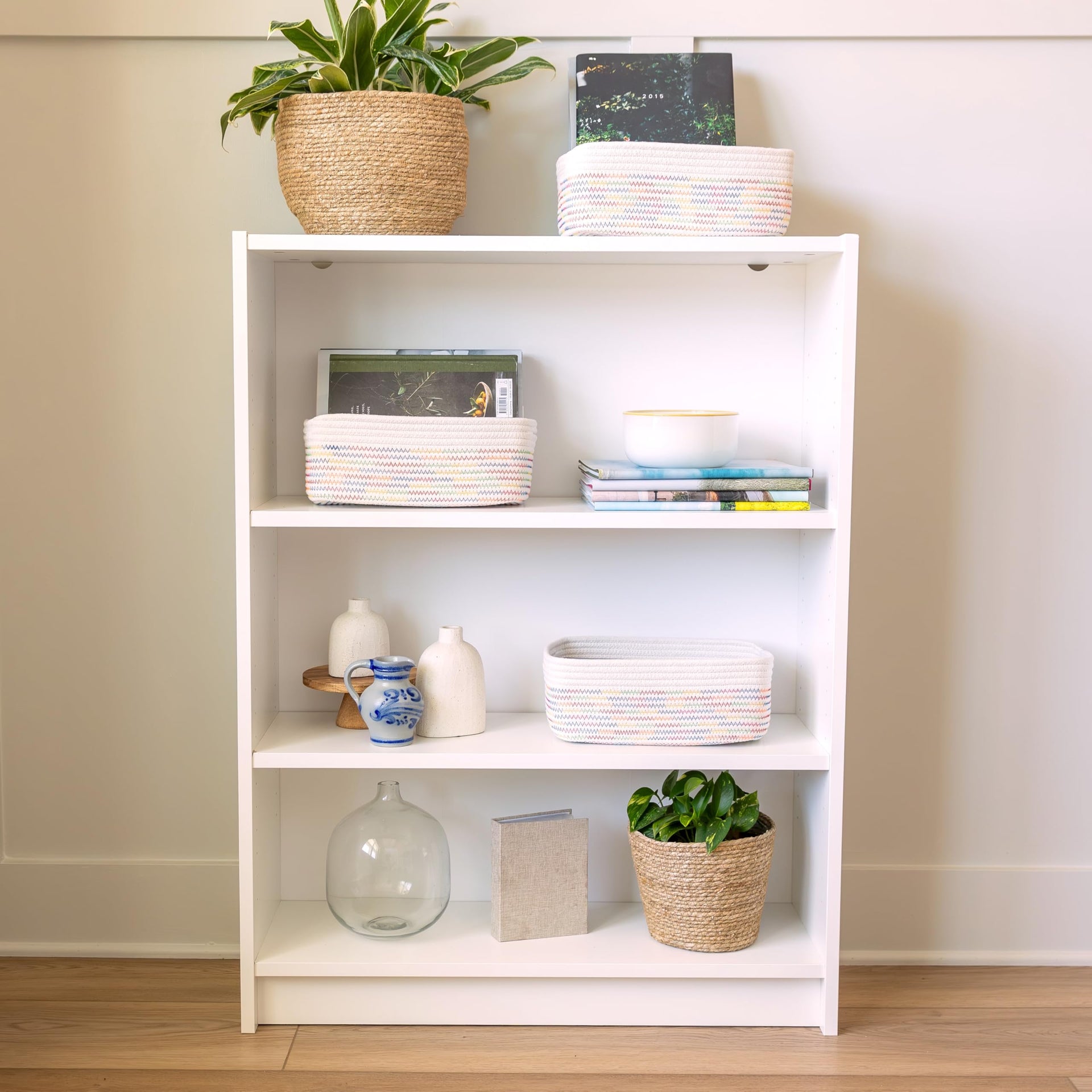 11.8"x8"x4.5” Rectangle Storage Baskets for Shelves 3 Pack (3 Count)