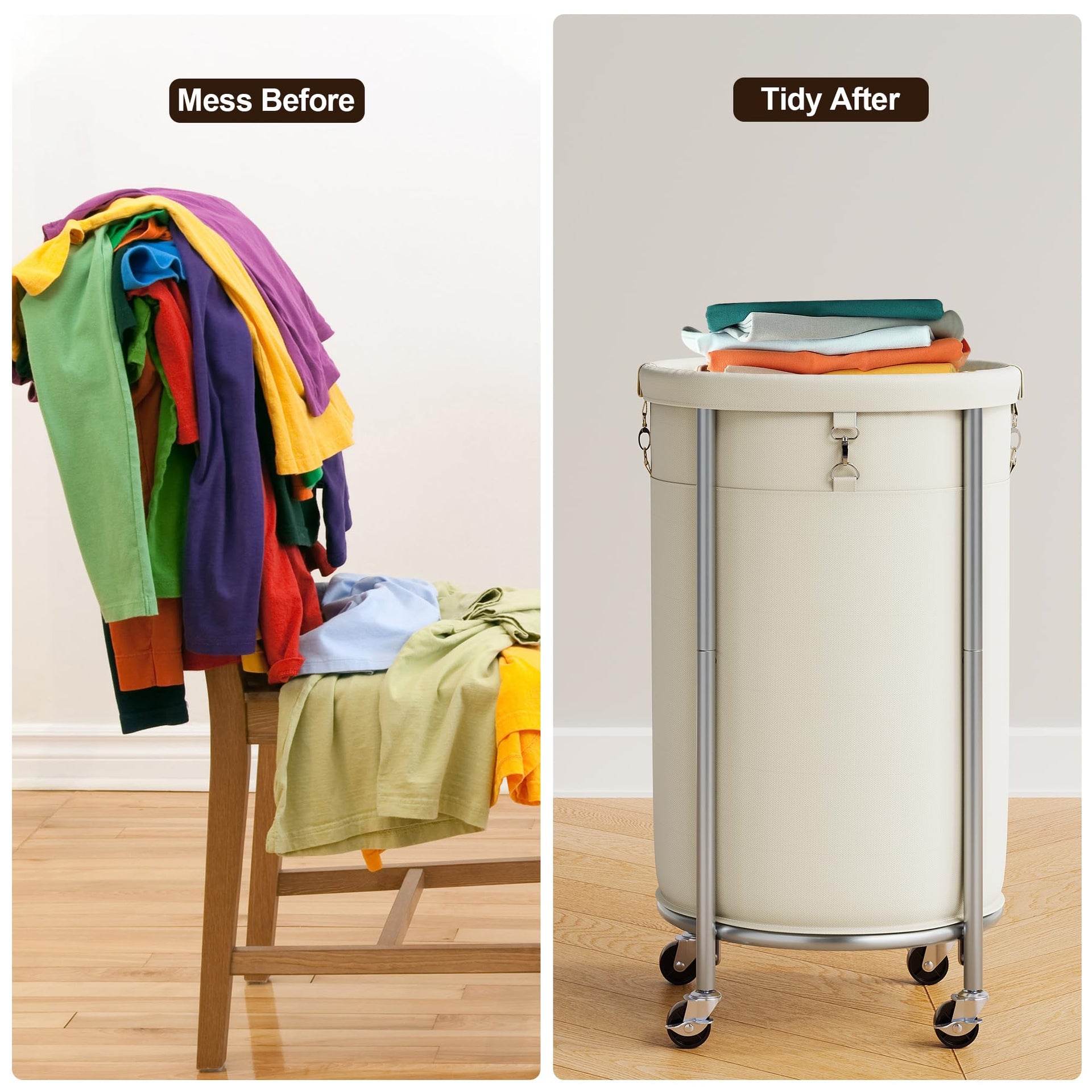 Laundry Basket with Wheels