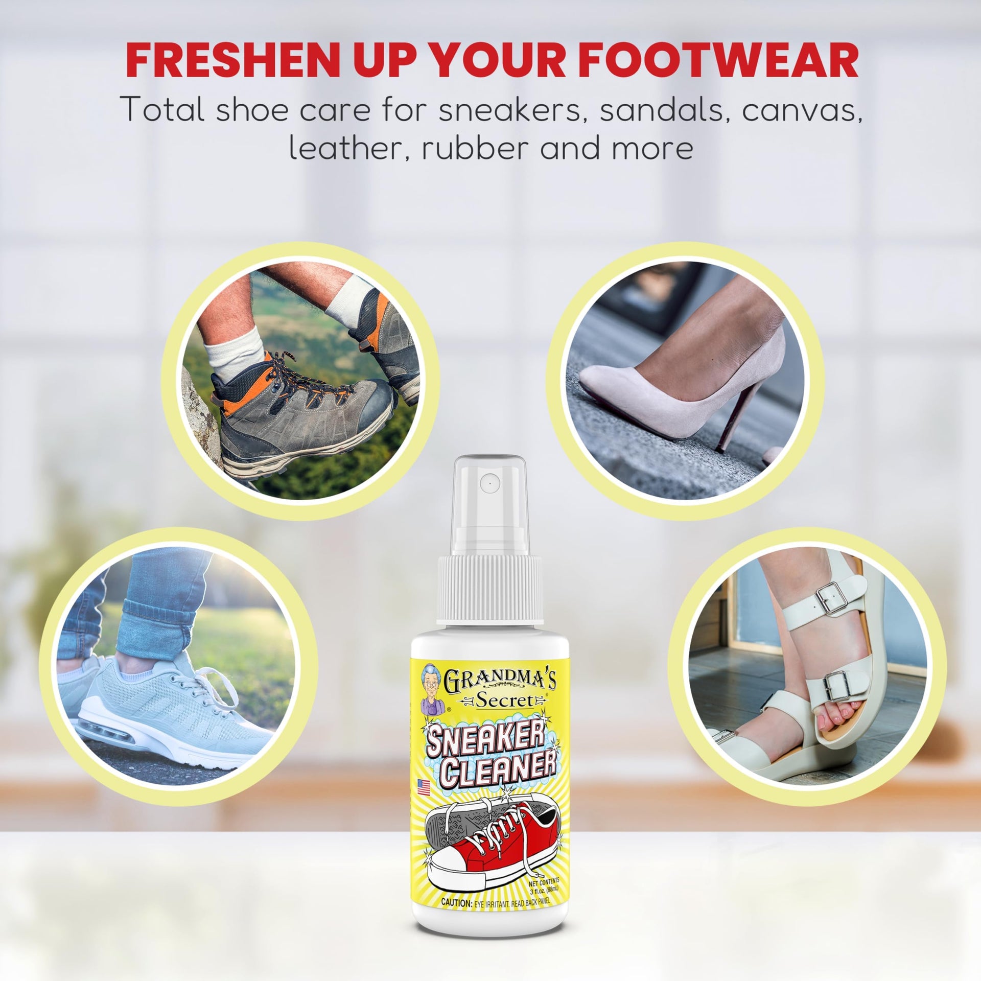 Shoe Cleaner Stain Remover Spray for Rubber (3 Fl Oz)