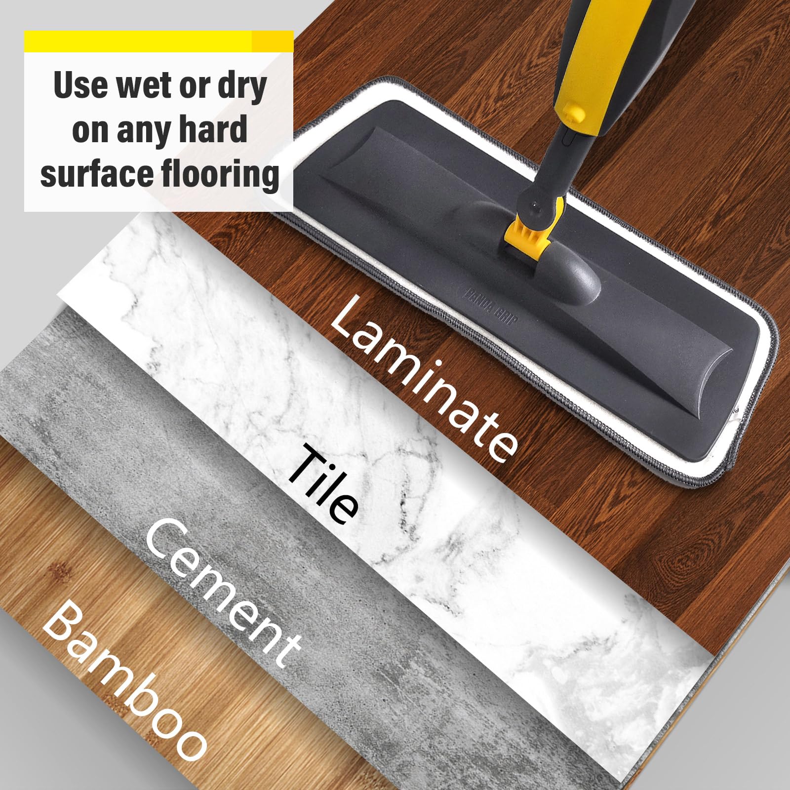 Wet Spray Mop for Floor Cleaning with 14 oz Bottle & 3 Microfiber Pads
