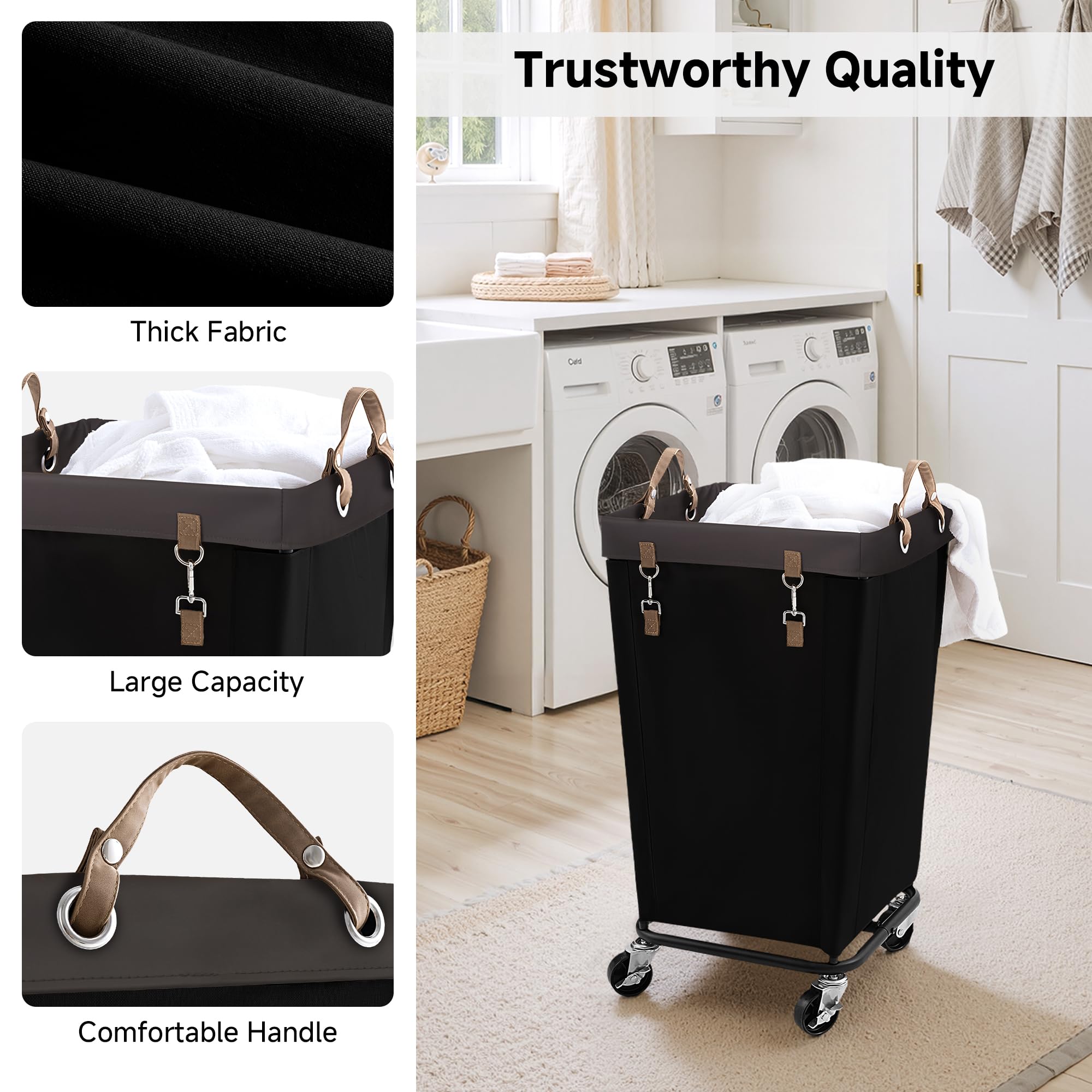 110L Laundry Basket with Wheels