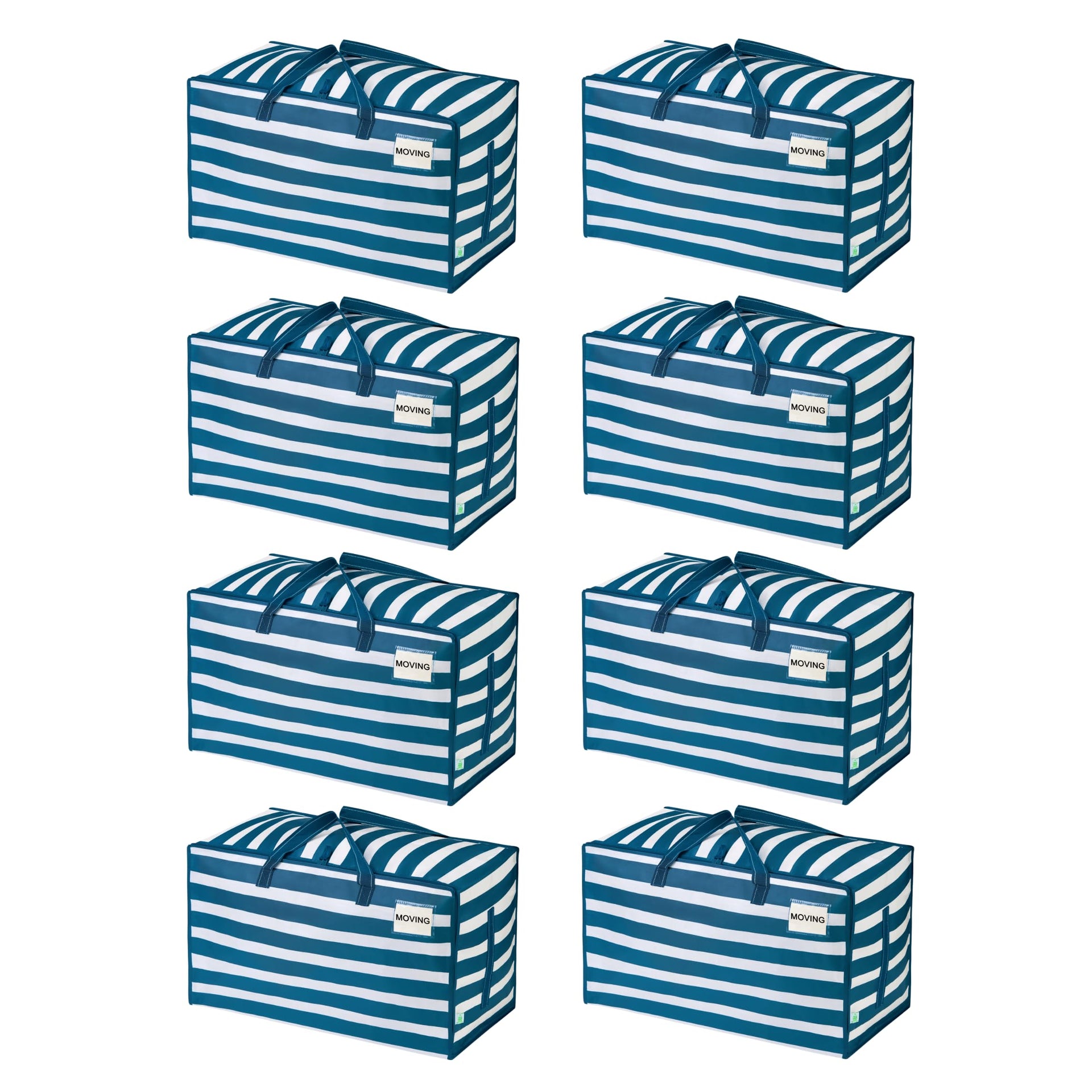 8 Pack Extra Large Heavy Duty Moving Bags with Wide Opening & Reinforced Handles (8 Count)