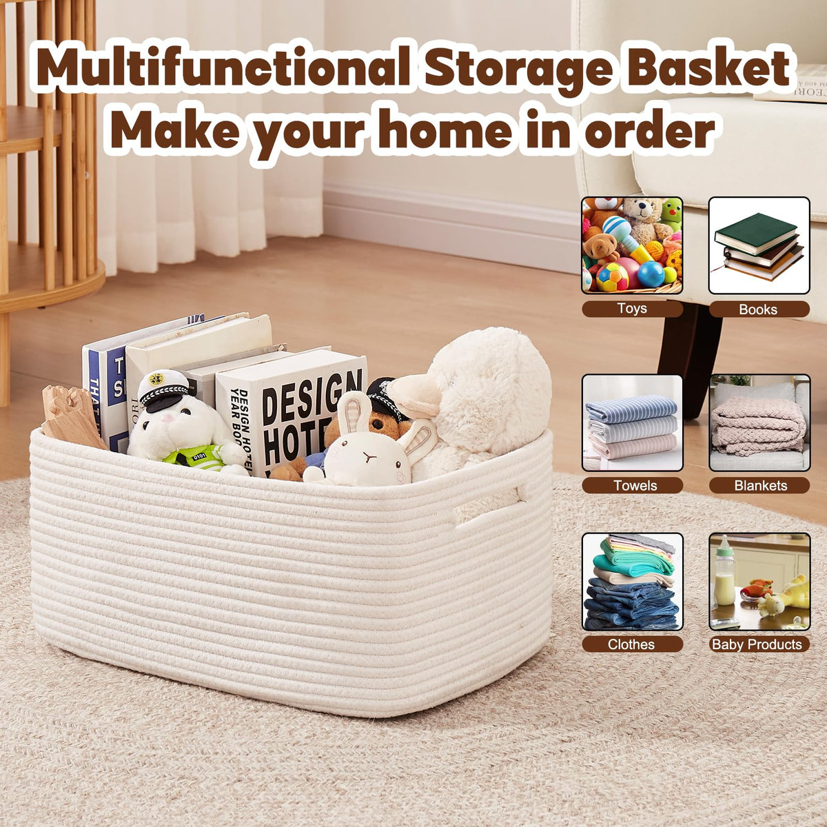 Storage Basket for Shelves (2 Count)