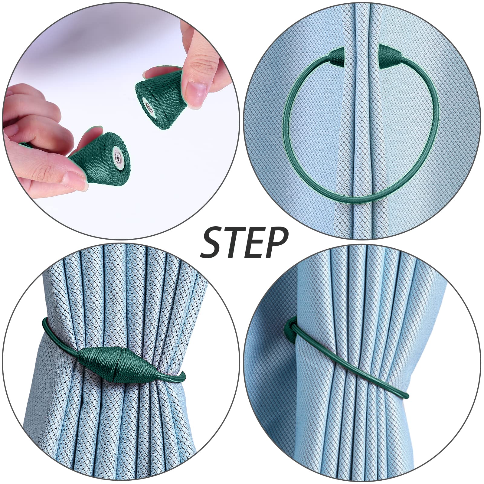 2 PCS Magnetic Curtain Tiebacks (2 Count)