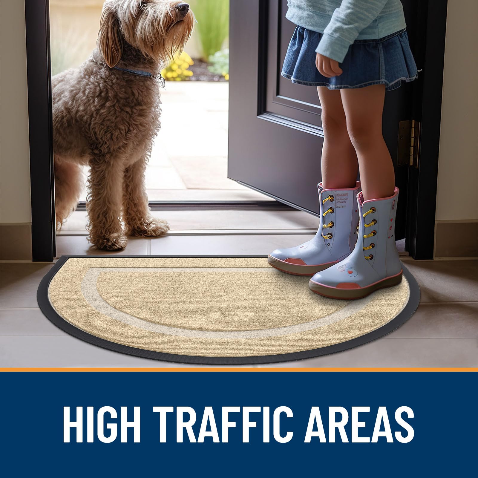 Half Circle Front Door Mat Outside 47x32 All (10.47 Sq Ft)