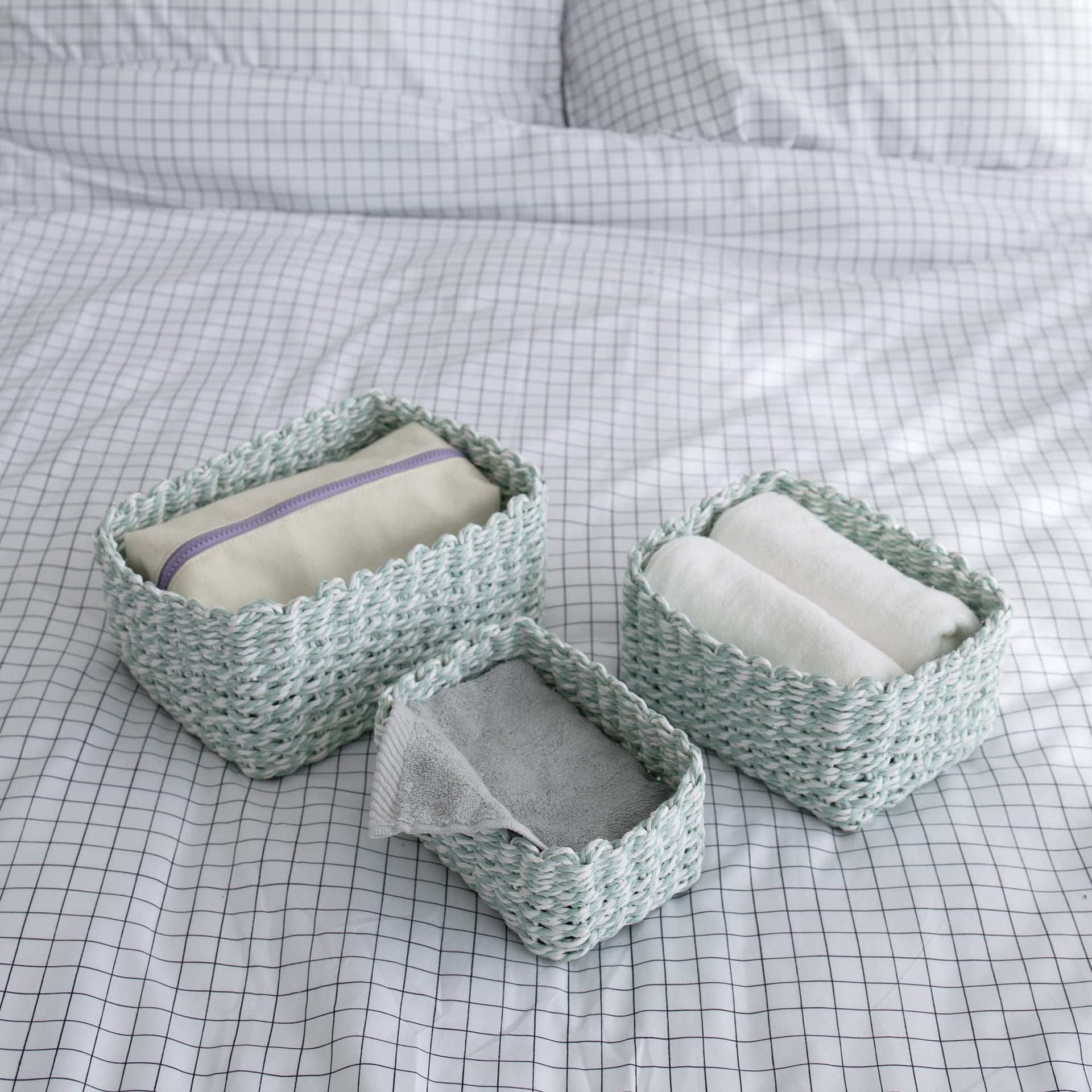 Paper Rope Storage Baskets for Organizing (3 Count)